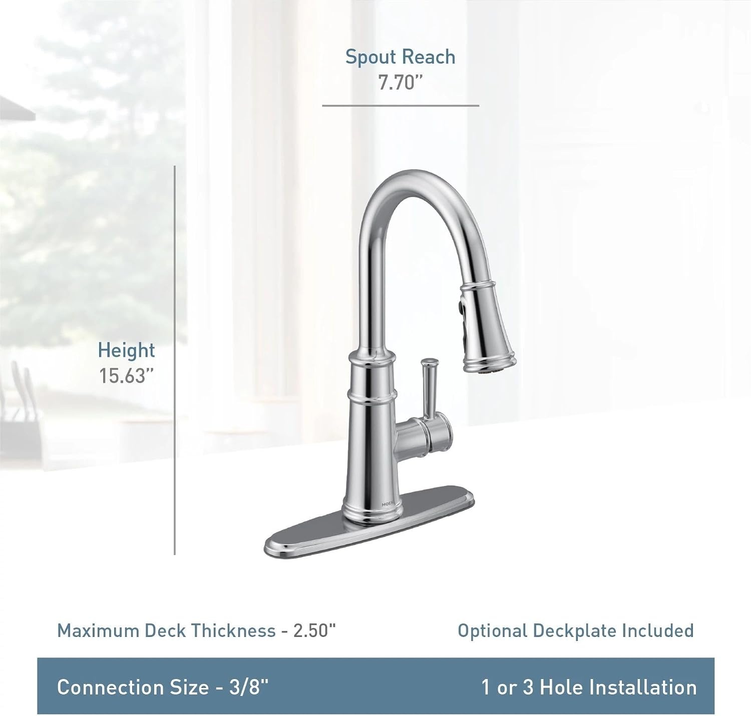 image:imageMoen Belfield Oil Rubbed Bronze Motionsense Wave Sensor Touchless One Handle Pulldown Kitchen Faucet Featuring Power Clean 7260EWORBMatte Black