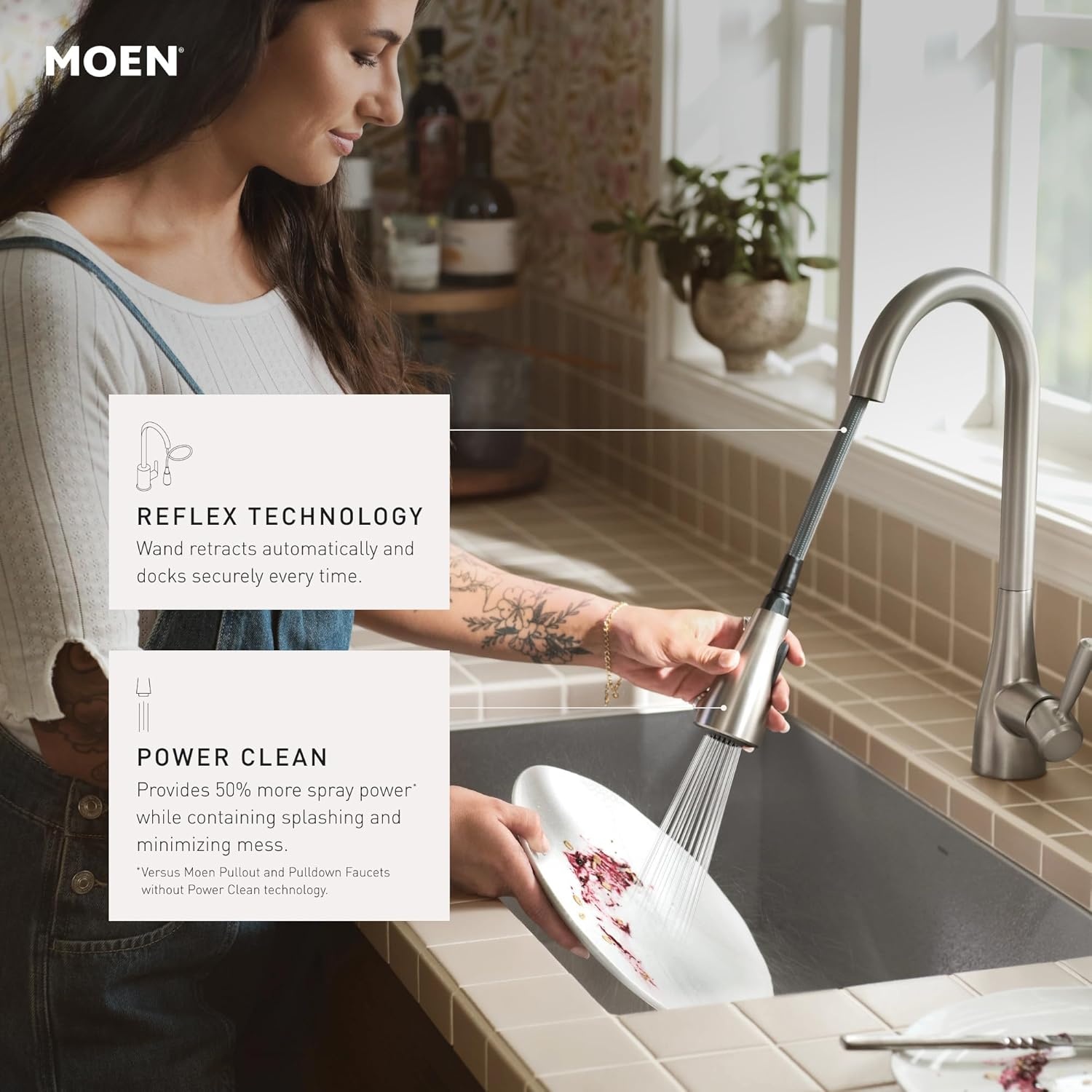 image:imageMoen Belfield Oil Rubbed Bronze Motionsense Wave Sensor Touchless One Handle Pulldown Kitchen Faucet Featuring Power Clean 7260EWORBOil Rubbed Bronze
