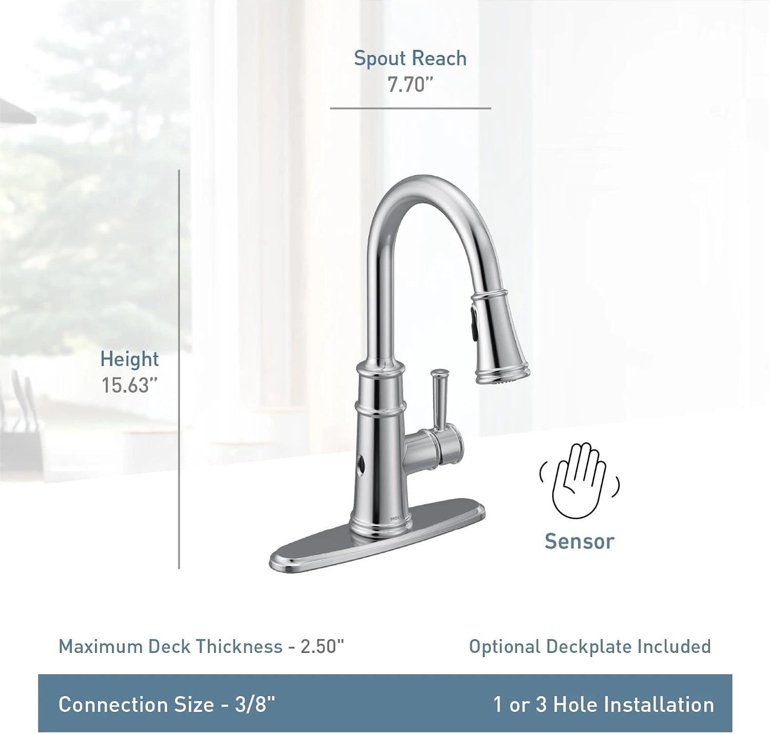 image:imageMoen Belfield Oil Rubbed Bronze Motionsense Wave Sensor Touchless One Handle Pulldown Kitchen Faucet Featuring Power Clean 7260EWORBOil Rubbed Bronze