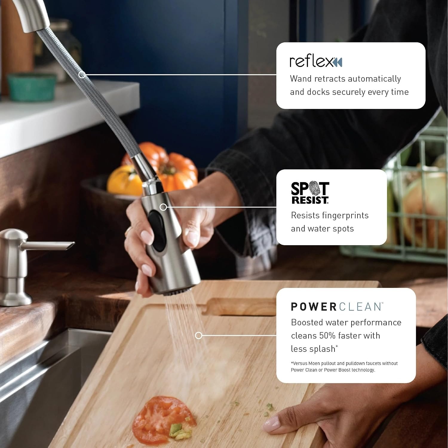 image:imageMoen Belfield Oil Rubbed Bronze Motionsense Wave Sensor Touchless One Handle Pulldown Kitchen Faucet Featuring Power Clean 7260EWORBSpot Resist Stainless