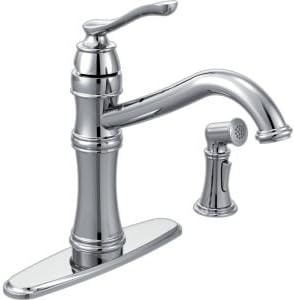 image:imageMoen Belfield Oil Rubbed Bronze Traditional One Handle High Arc Kitchen Faucet with Side Spray and Optional Deckplate Included 7245ORBChrome