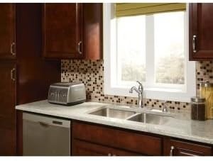 image:imageMoen Belfield Oil Rubbed Bronze Traditional One Handle High Arc Kitchen Faucet with Side Spray and Optional Deckplate Included 7245ORBOil Rubbed Bronze