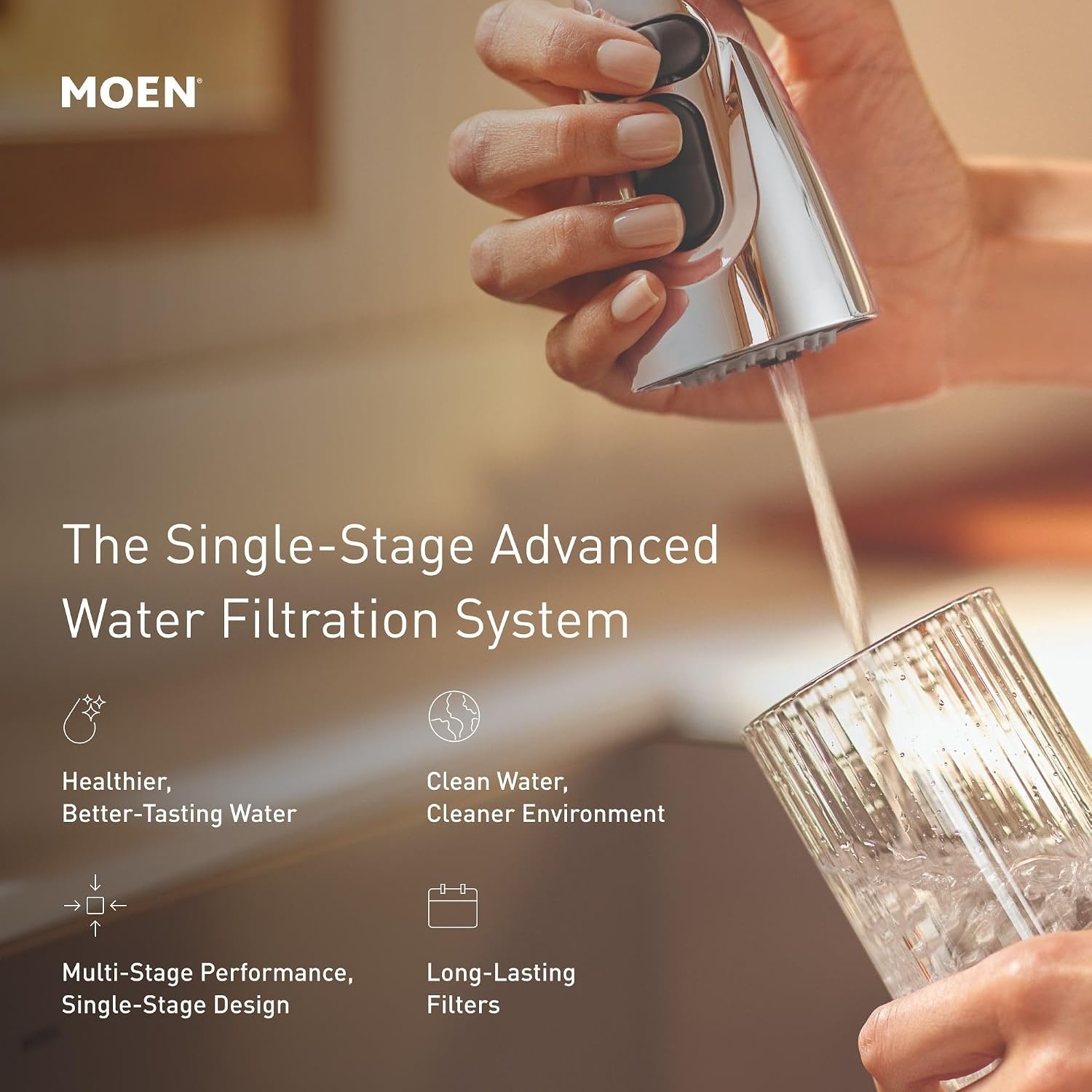 image:imageMoen Black Single Stage Under Sink Advanced Water Filtration System F9800
