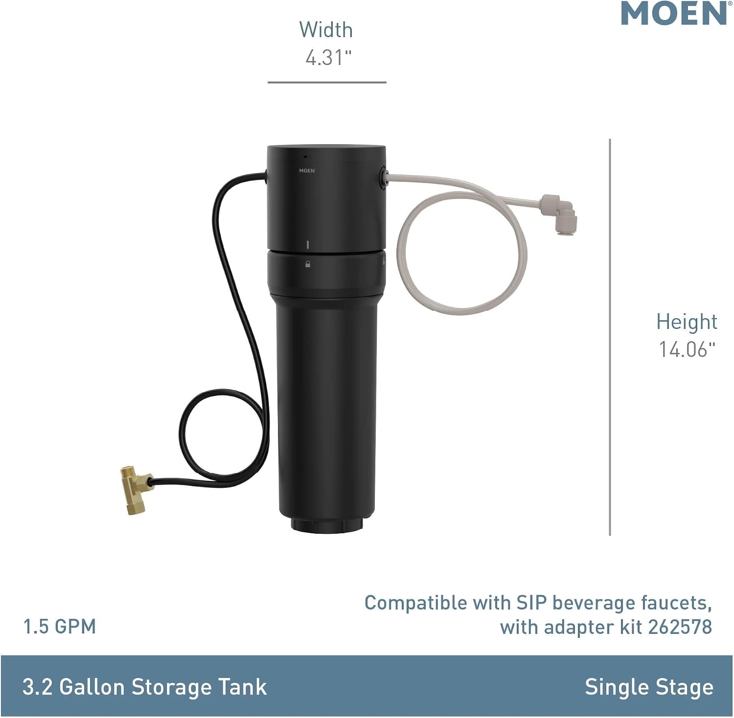 image:imageMoen Black Single Stage Under Sink Advanced Water Filtration System F9800