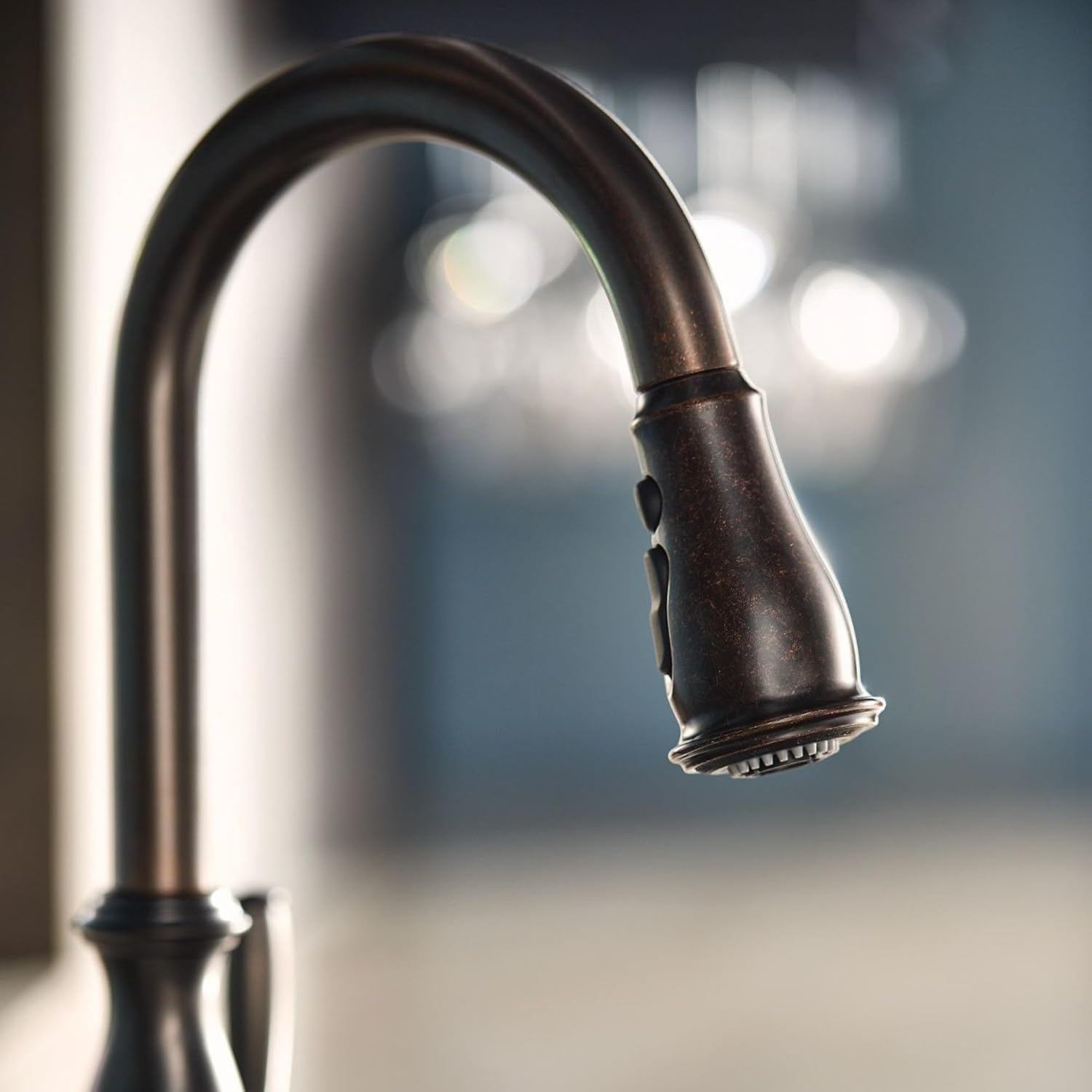 image:imageMoen Brantford Oil Rubbed Bronze Traditional OneHandle Kitchen Faucet with Pulldown Sprayer Featuring Power Boost and Reflex Docking System 7185ORBOil Rubbed Bronze