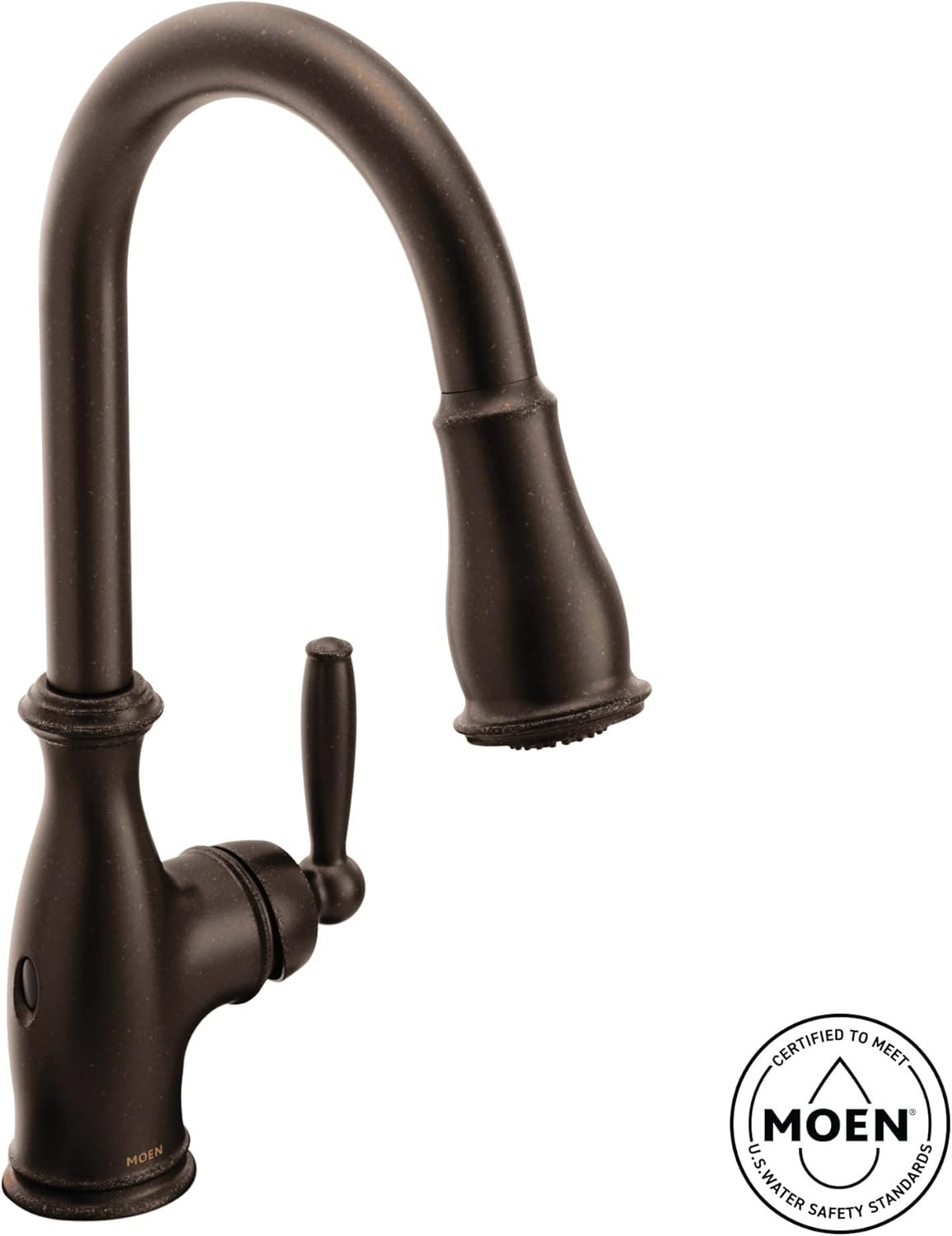 image:imageMoen Brantford Oil Rubbed Bronze Traditional OneHandle Kitchen Faucet with Pulldown Sprayer Featuring Power Boost and Reflex Docking System 7185ORBSpot Resist Stainless