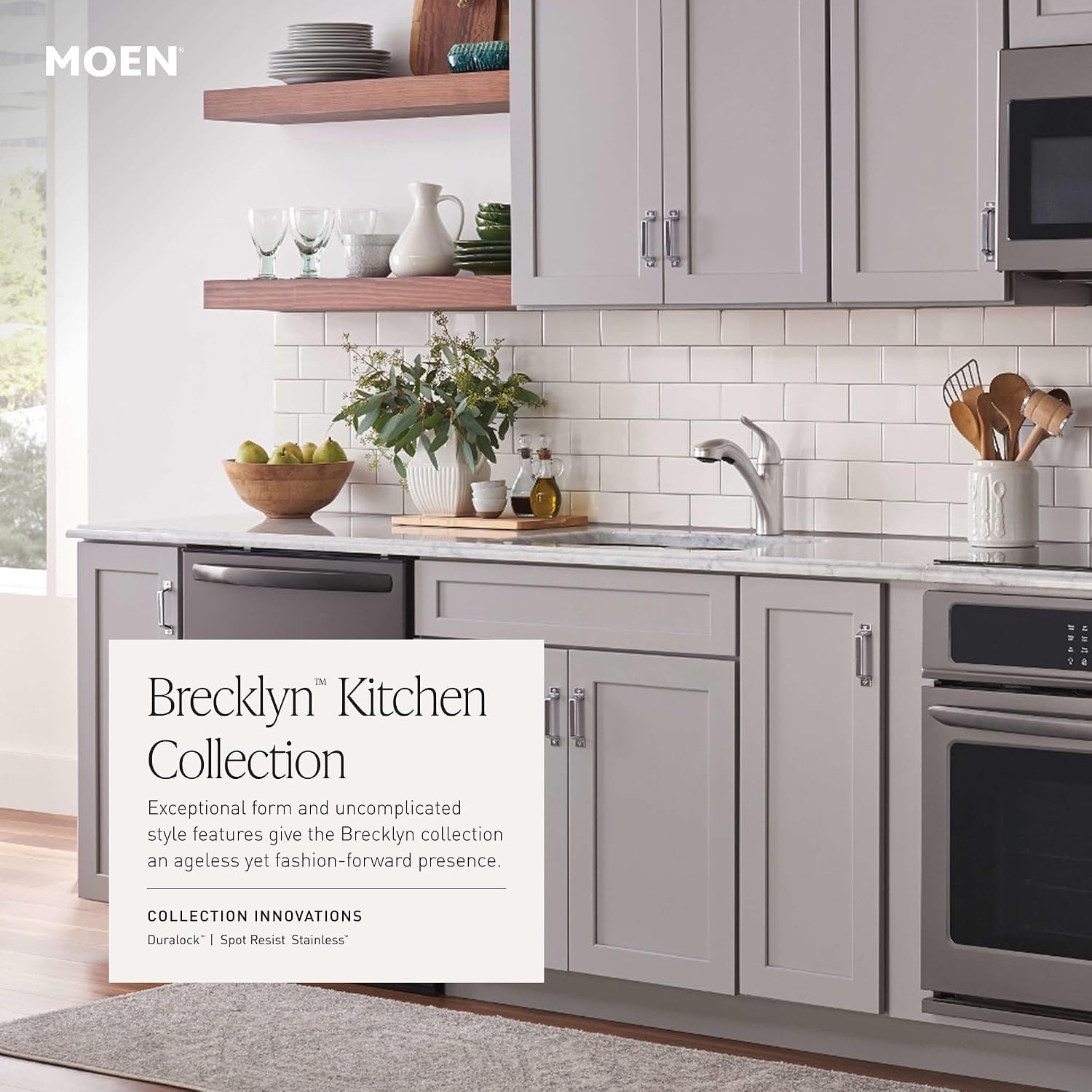 image:imageMoen Brecklyn Mediterranean Bronze SingleHandle PullOut Sprayer Kitchen Sink Faucet with Power Clean 87557BRBGlacier