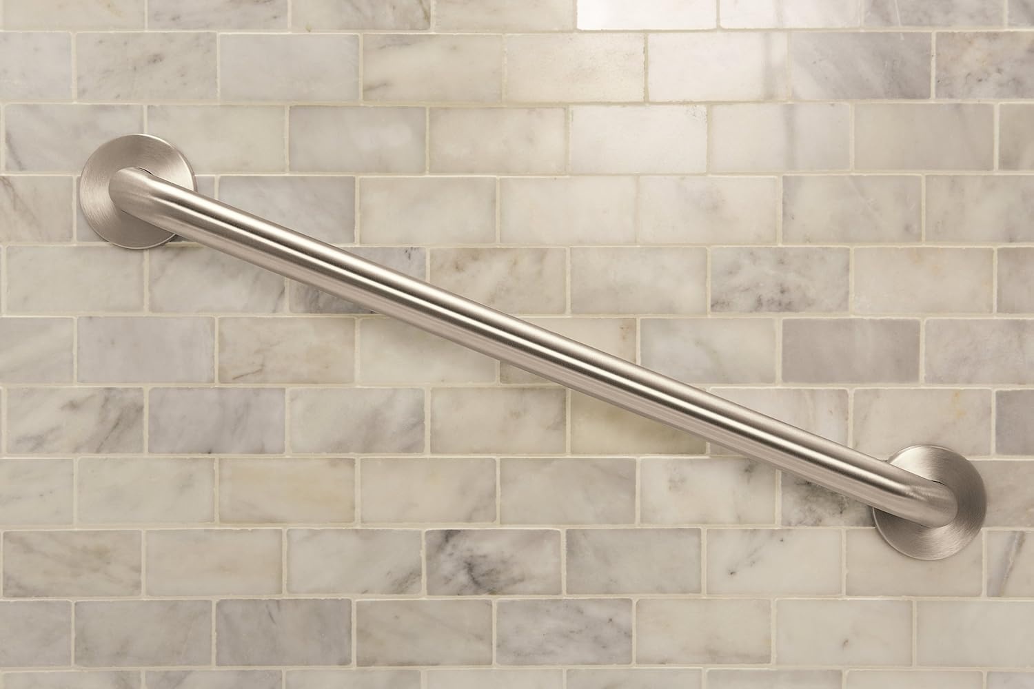 image:imageMoen Brushed Nickel Bathroom Safety Ultima 18Inch Designer Bathroom Grab Bar with Curl Grip for Elderly or Handicapped R8718D3GBNOld World Bronze