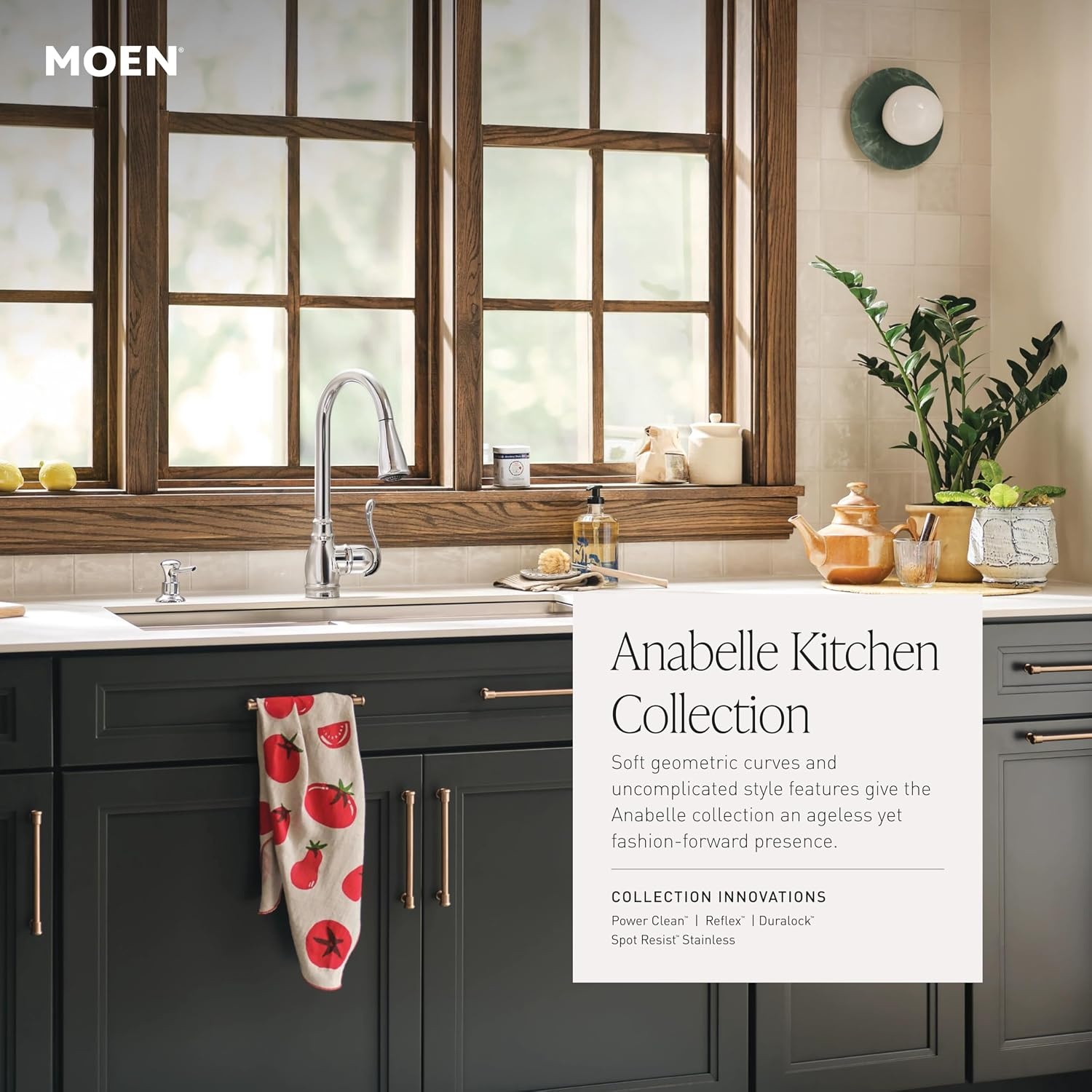 image:imageMoen CA87003BRB Single Handle Kitchen Faucet with Pullout Spray from the Anabelle Collection Mediterranean Bronze