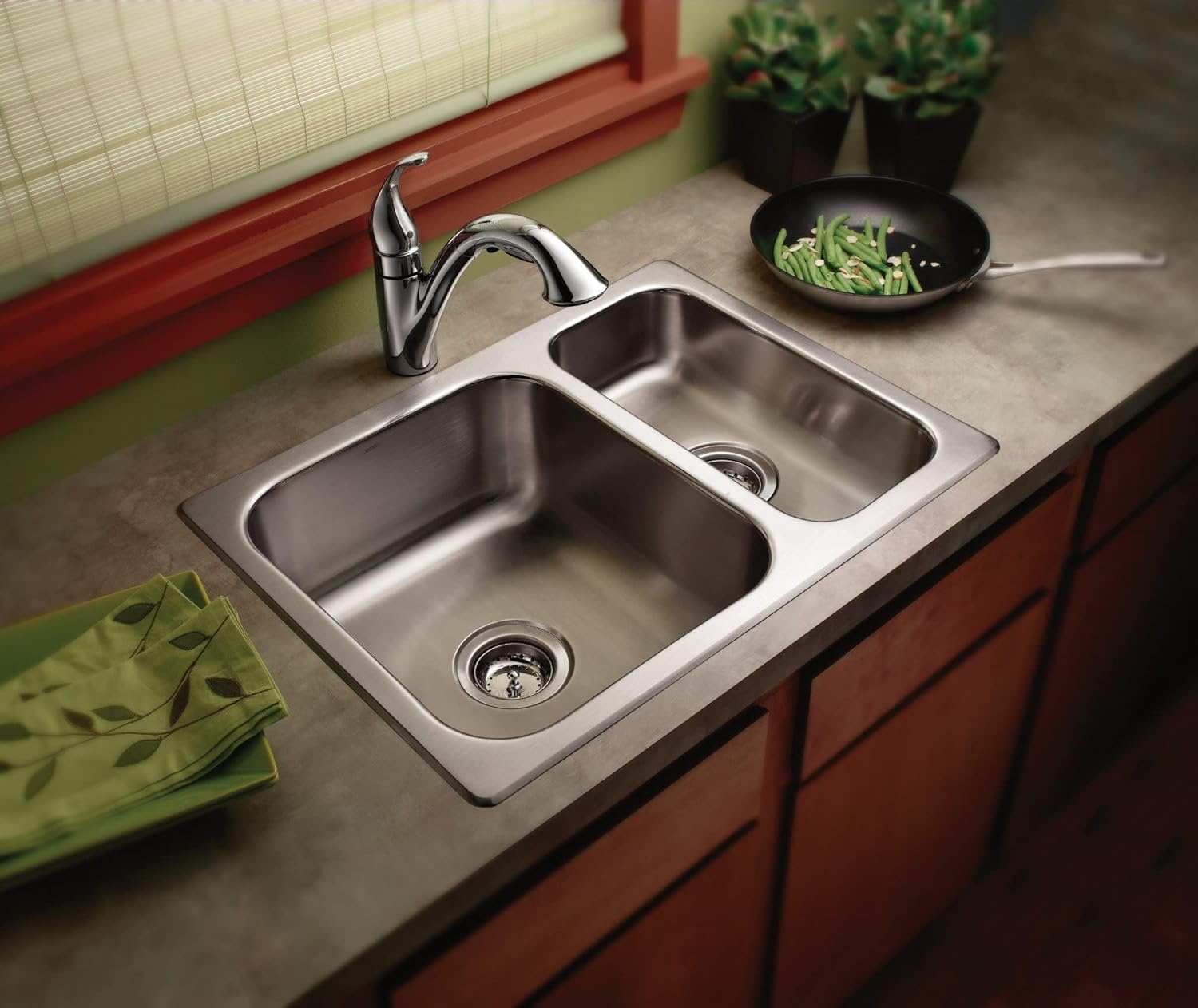 image:imageMoen Camerist OilRubbed Bronze OneHandle Single Hole Kitchen Faucet with Pullout Spout Bathroom Sink has Deck Plate for ThreeHole Countertop Drain Trim Included 7545ORBChrome