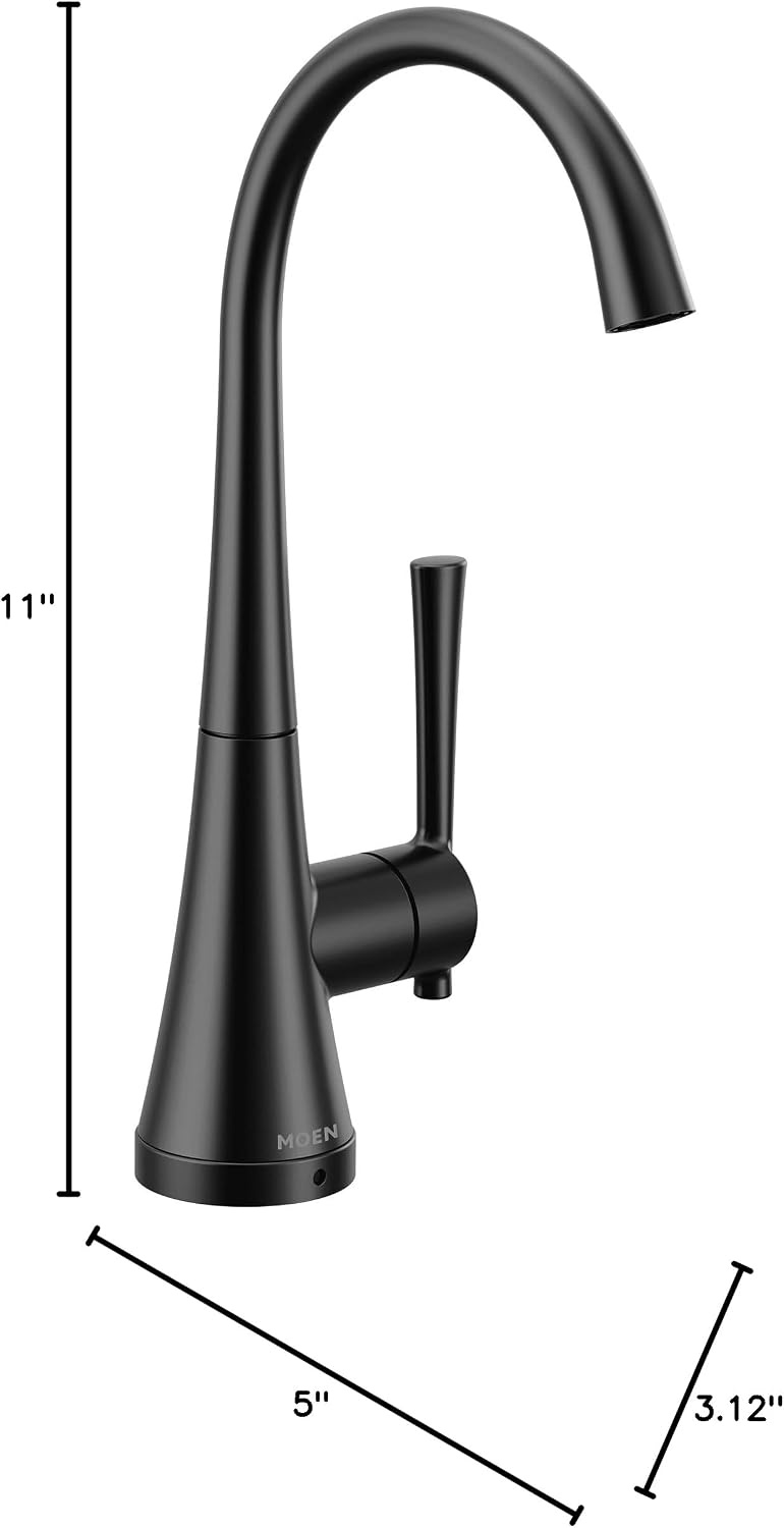 image:imageMoen Chrome Kurv OneHandle High Arc Single Mount Cold Water Beverage Faucet with Optional Filtration System S5560Matte Black