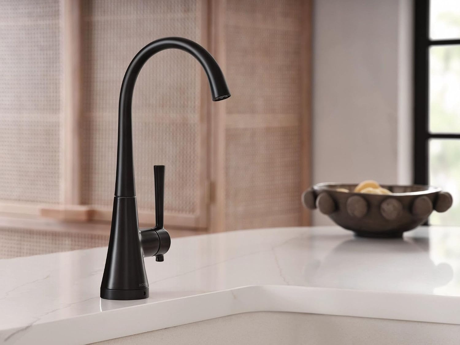 image:imageMoen Chrome Kurv OneHandle High Arc Single Mount Cold Water Beverage Faucet with Optional Filtration System S5560Matte Black