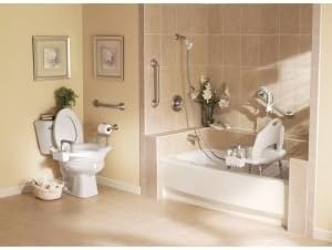 image:imageMoen DN7060 Home Care 22Inch W x 1925Inch D Adjustable Height Bath Safety Shower Chair Glacier