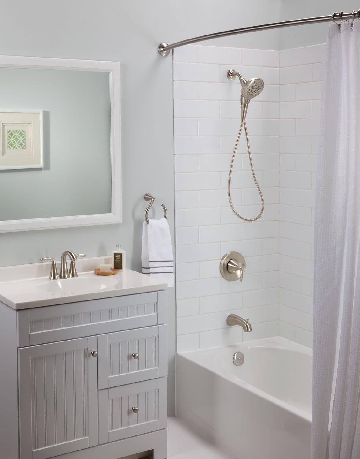 image:imageMoen Engage Brushed Nickel Magnetix SixFunction 55Inch Handheld Showerhead with Magnetic Docking System 3662EPBN
