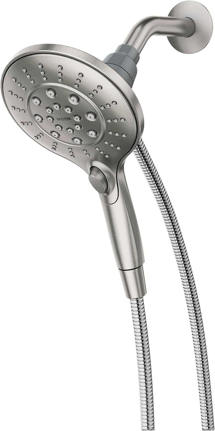 image:imageMoen Engage Chrome Magnetix SixFunction 55Inch Wide Handheld Shower Head with Hose and Magnetic Docking System 26112Spot Resist Brushed Nickel