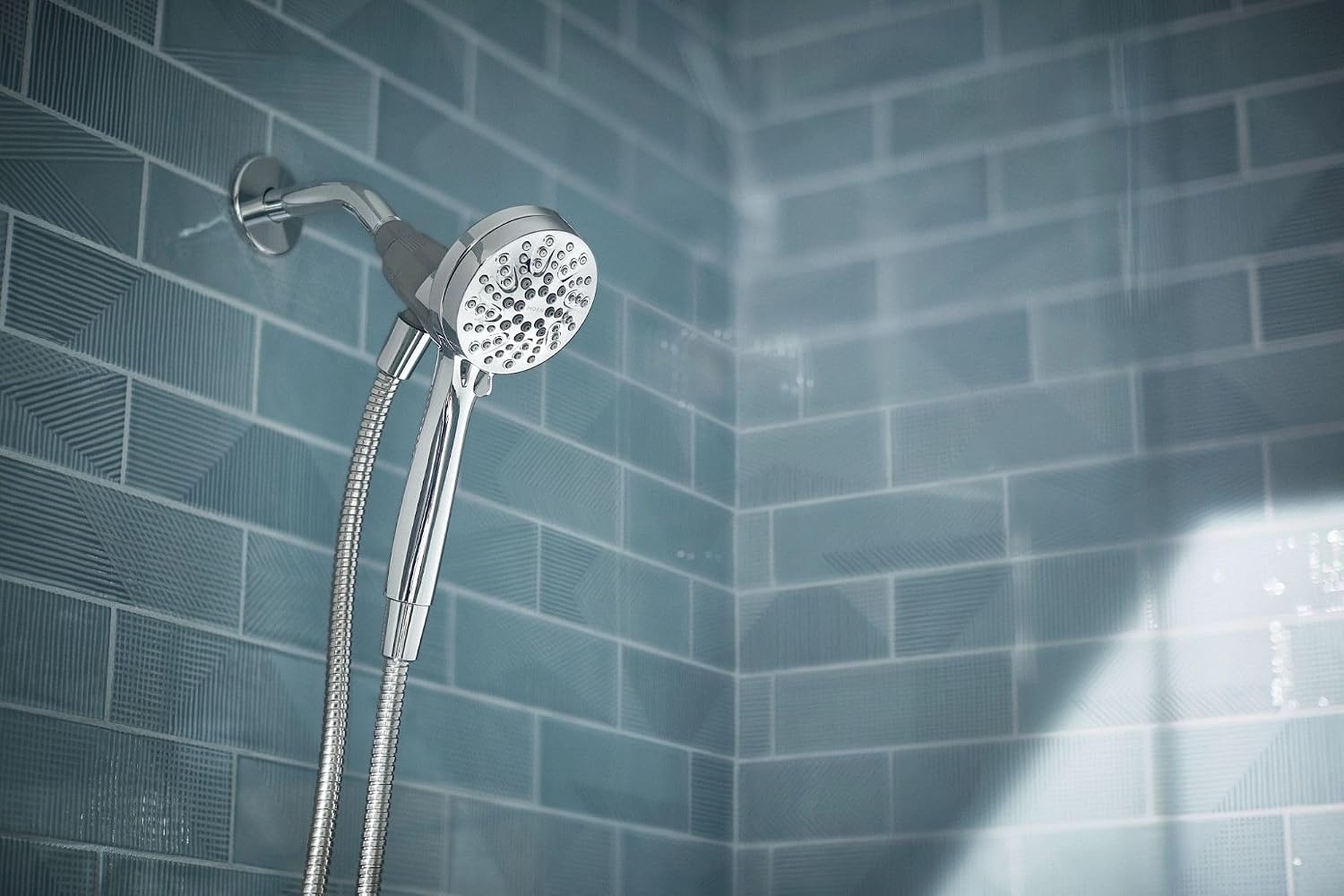 image:imageMoen Engage Magnetix Spot Resist Brushed Nickel 35Inch SixFunction Detachable Handheld Showerhead with Magnetic Docking System 26100SRNChrome