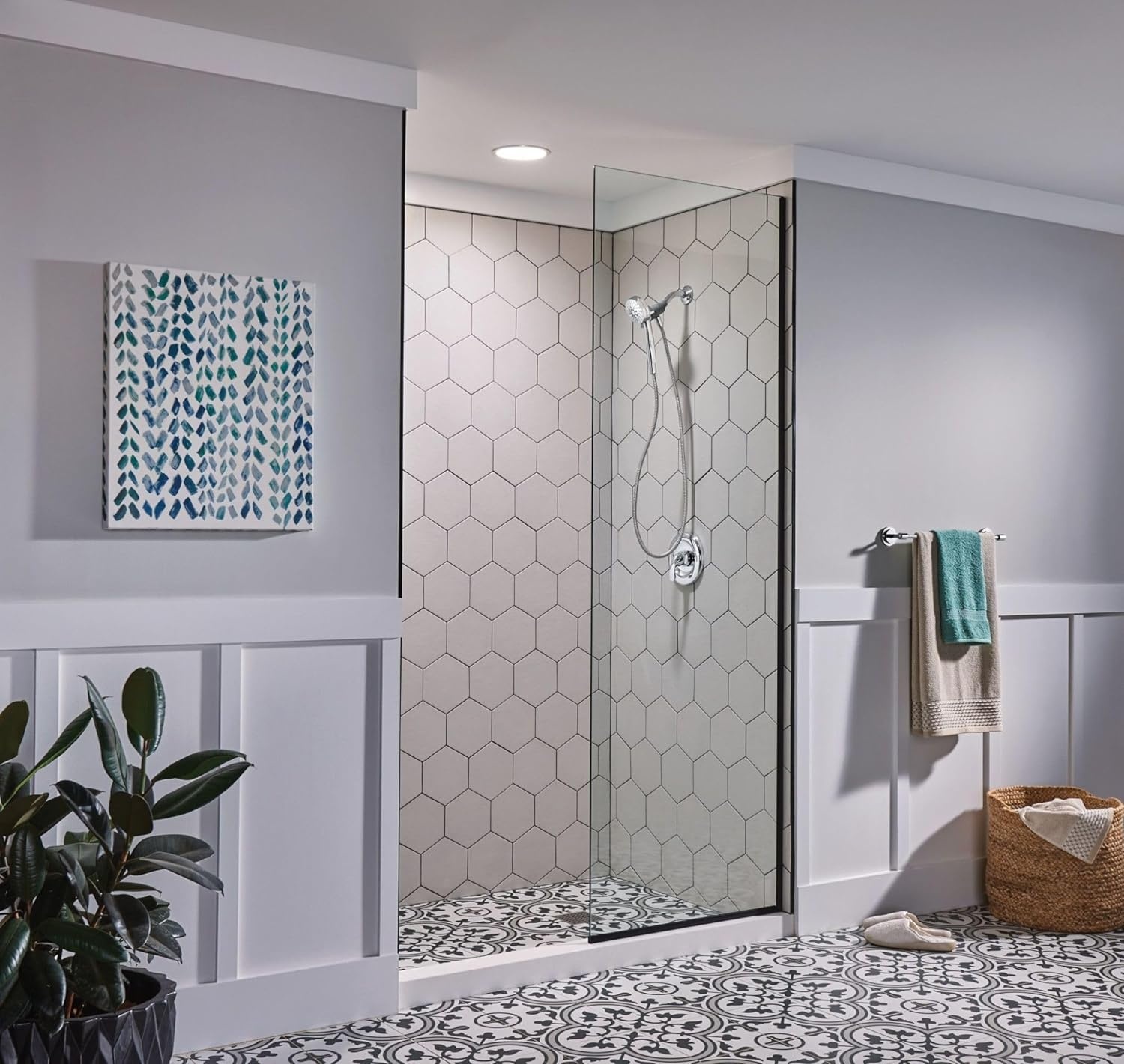 image:imageMoen Engage Magnetix Spot Resist Brushed Nickel 35Inch SixFunction Detachable Handheld Showerhead with Magnetic Docking System 26100SRNChrome