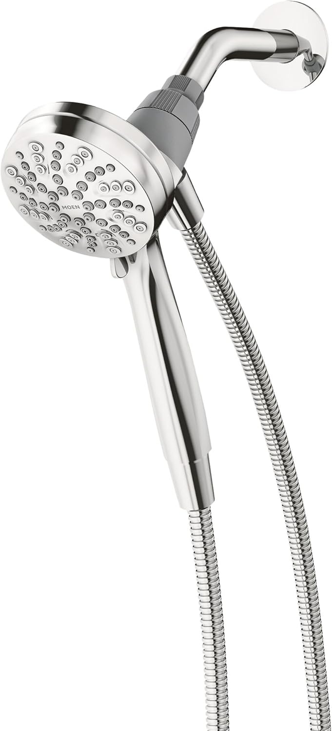 image:imageMoen Engage Magnetix Spot Resist Brushed Nickel 35Inch SixFunction Detachable Handheld Showerhead with Magnetic Docking System 26100SRNChrome