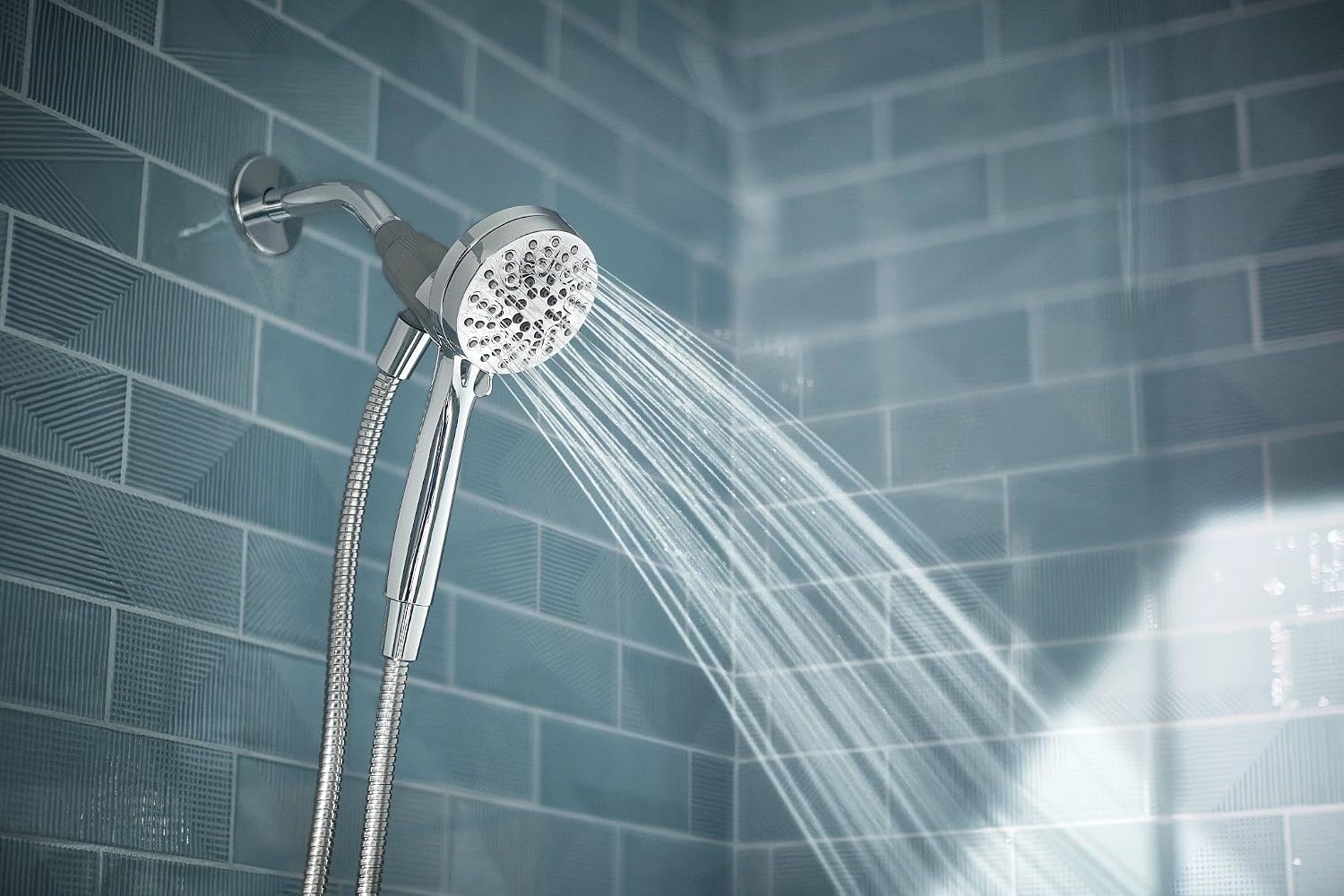 image:imageMoen Engage Magnetix Spot Resist Brushed Nickel 35Inch SixFunction Detachable Handheld Showerhead with Magnetic Docking System 26100SRNChrome