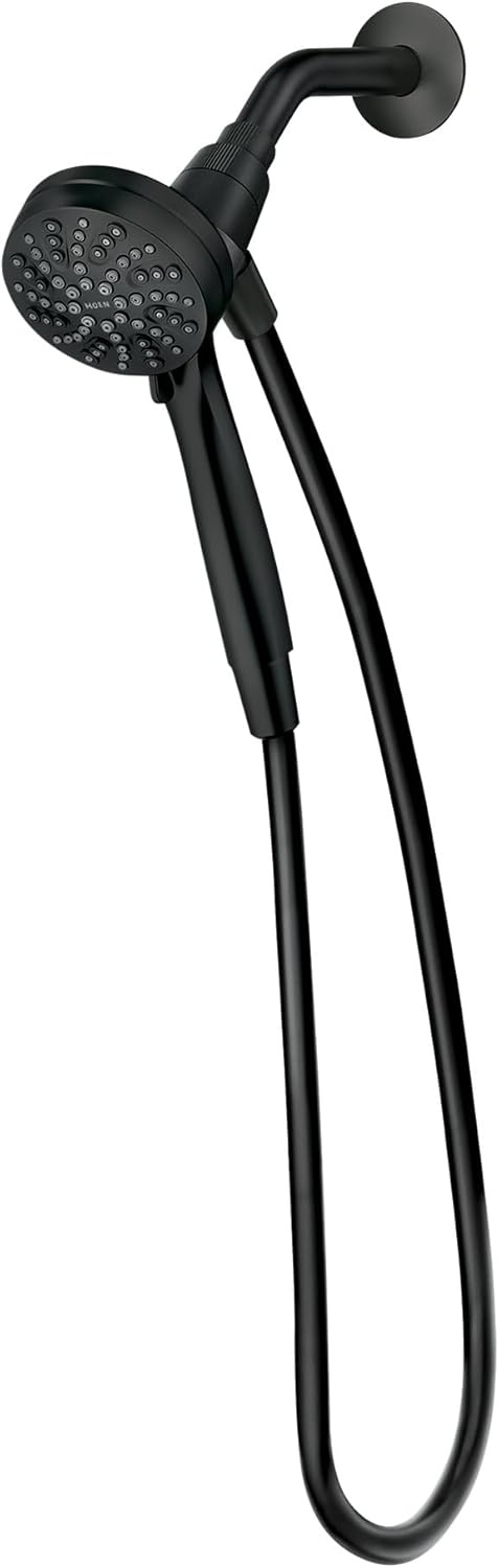 image:imageMoen Engage Magnetix Spot Resist Brushed Nickel 35Inch SixFunction Detachable Handheld Showerhead with Magnetic Docking System 26100SRNMatte Black