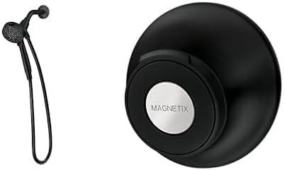 image:imageMoen Engage Magnetix Spot Resist Brushed Nickel 35Inch SixFunction Detachable Handheld Showerhead with Magnetic Docking System 26100SRNMatte Black