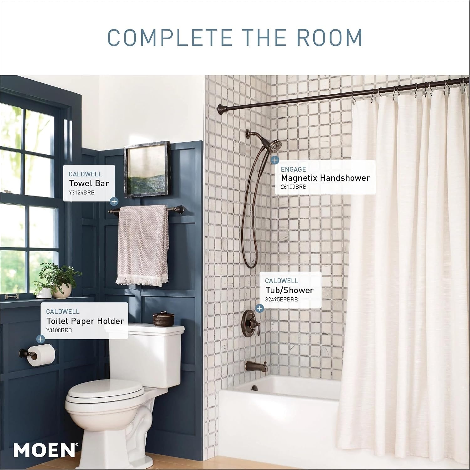 image:imageMoen Engage Magnetix Spot Resist Brushed Nickel 35Inch SixFunction Detachable Handheld Showerhead with Magnetic Docking System 26100SRNMediterranean Bronze