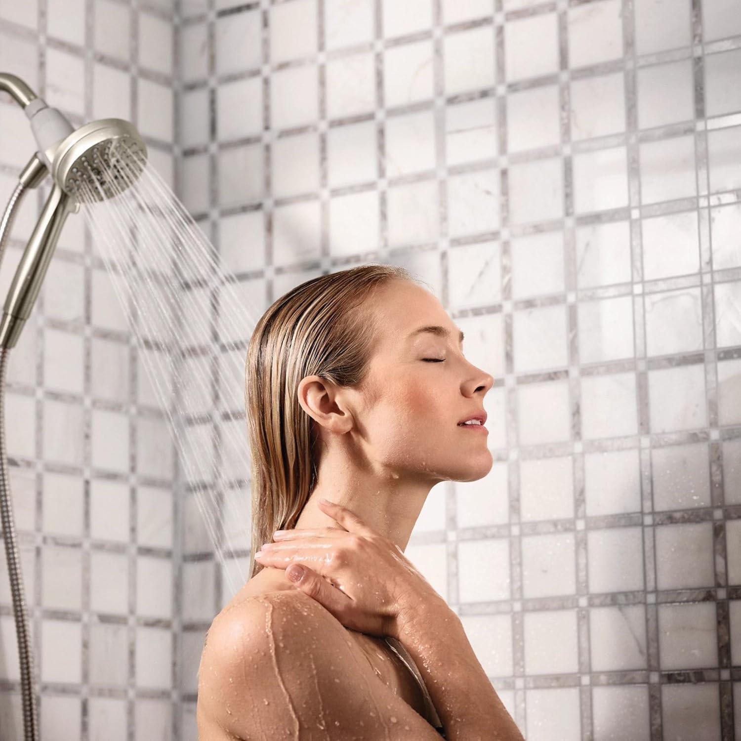 image:imageMoen Engage Magnetix Spot Resist Brushed Nickel 35Inch SixFunction Detachable Handheld Showerhead with Magnetic Docking System 26100SRNSpot Resist Brushed Nickel