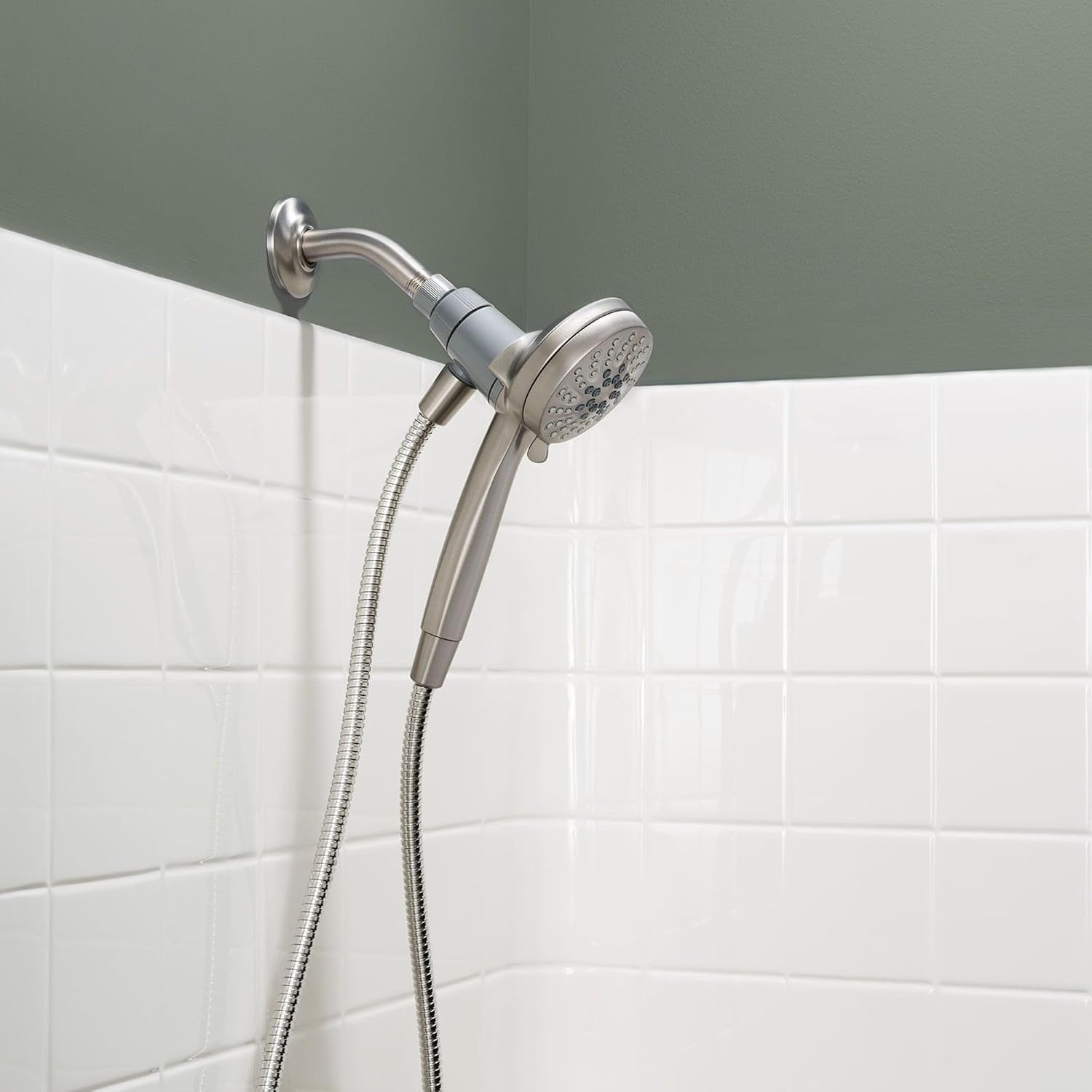 image:imageMoen Engage Magnetix Spot Resist Brushed Nickel 35Inch SixFunction Detachable Handheld Showerhead with Magnetic Docking System 26100SRNSpot Resist Brushed Nickel