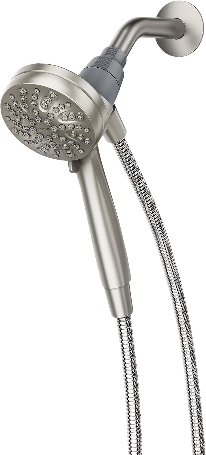 image:imageMoen Engage Magnetix Spot Resist Brushed Nickel 35Inch SixFunction Detachable Handheld Showerhead with Magnetic Docking System 26100SRNSpot Resist Brushed Nickel