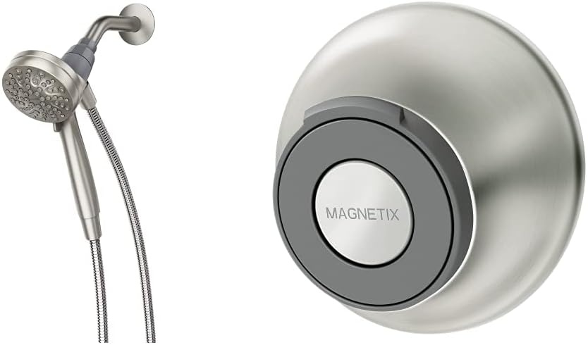 image:imageMoen Engage Magnetix Spot Resist Brushed Nickel 35Inch SixFunction Detachable Handheld Showerhead with Magnetic Docking System 26100SRNSpot Resist Brushed Nickel