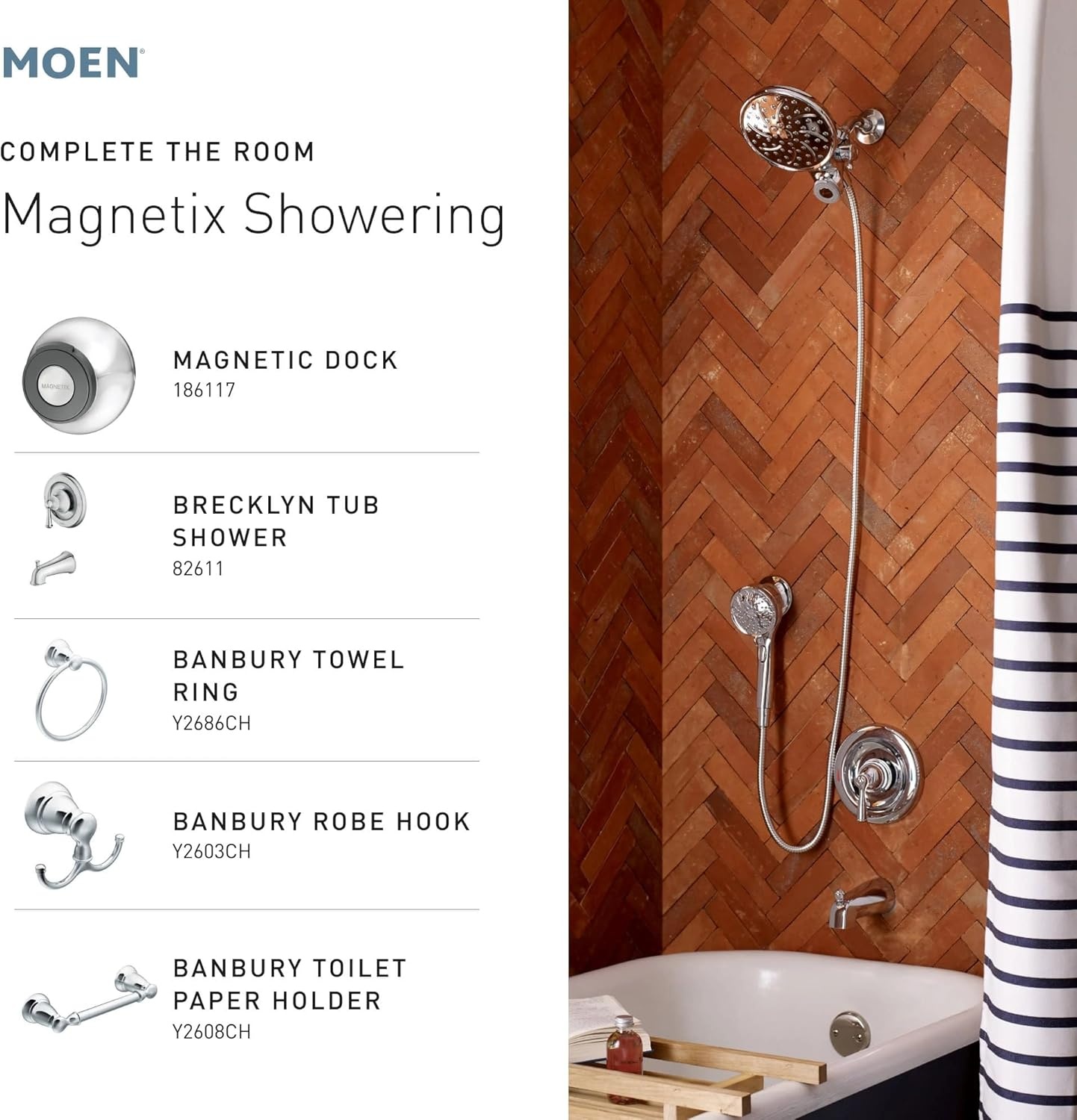 image:imageMoen Engage Matte Black 25 GPM Handheld Showerhead and Rain Shower 2in1 Combo Featuring Magnetic Docking System and Metal Hose 26009BLMatte Black