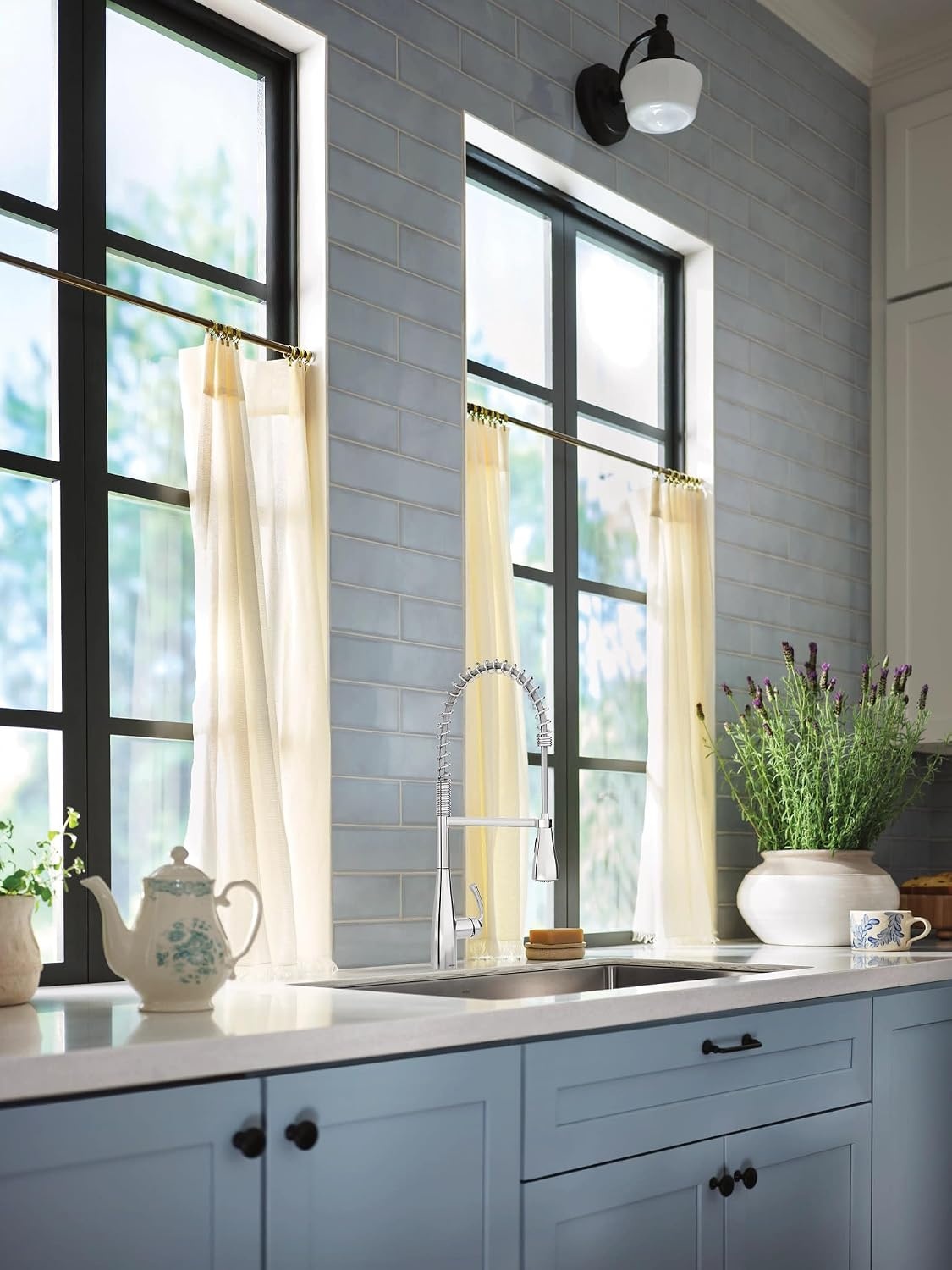 image:imageMoen Essie Matte Black Single Handle PullDown Sprayer Kitchen Faucet with Soap Dispenser Reflex and Power Clean Technology 87014BLChrome