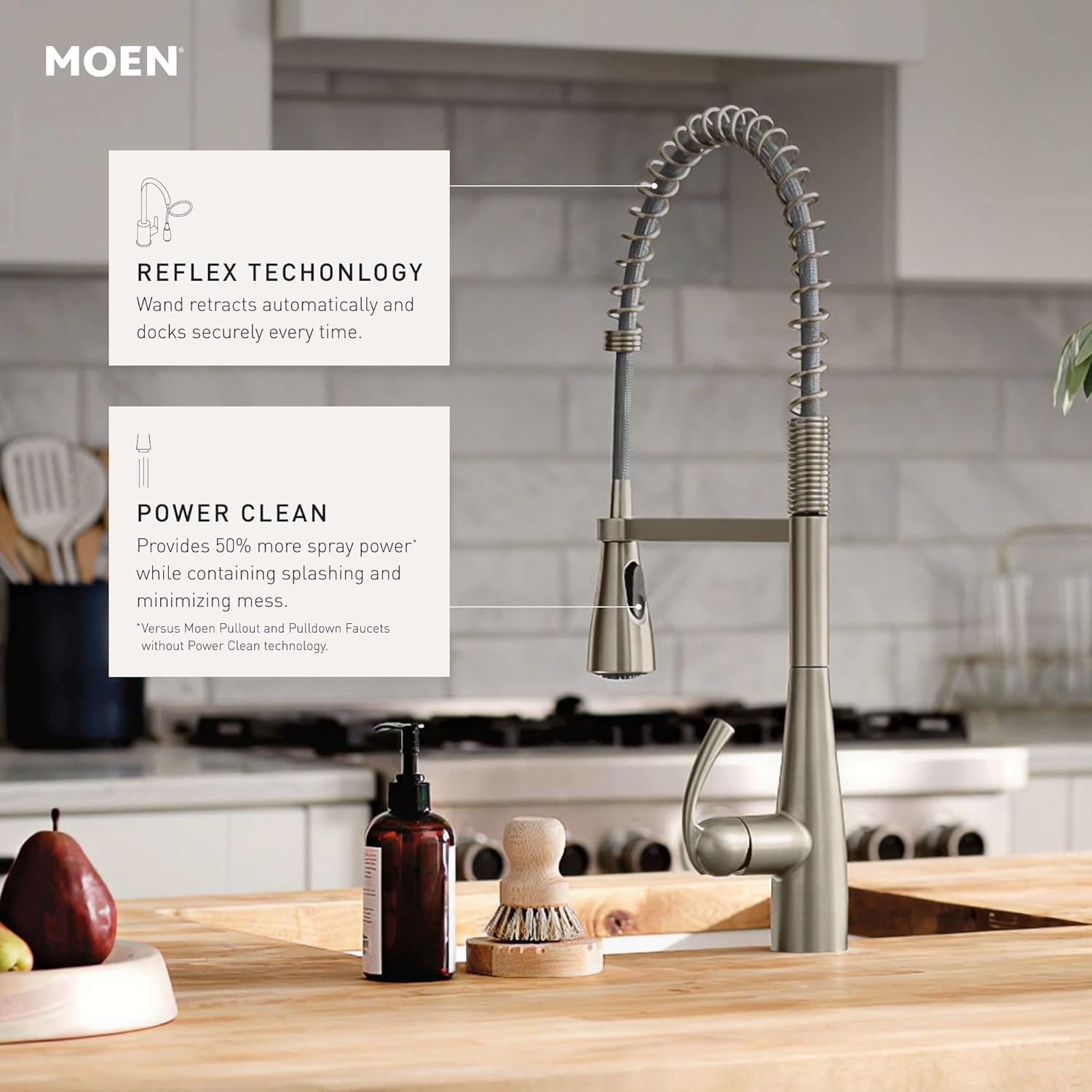 image:imageMoen Essie PreRinse Pulldown Kitchen Faucet wSoap 87814SRSMatte Black
