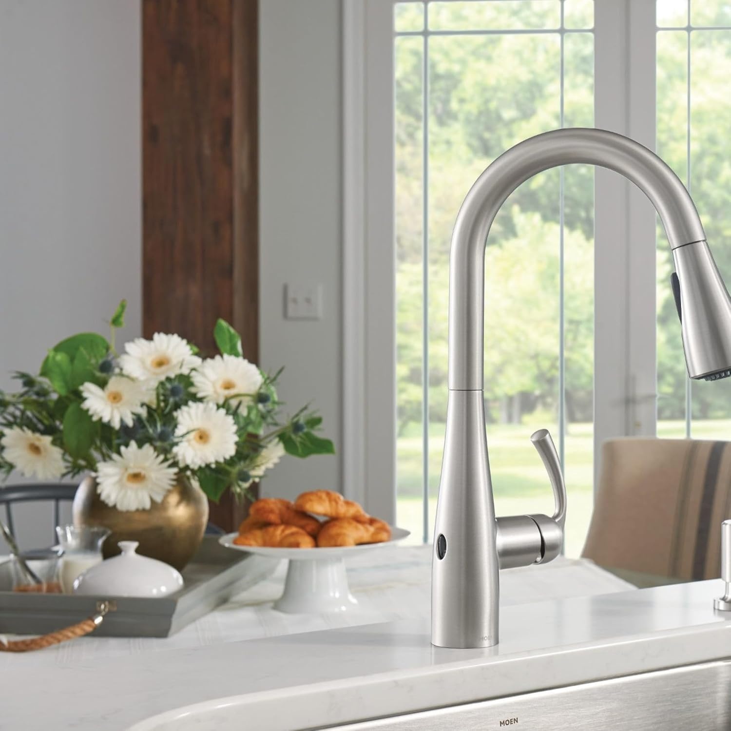 image:imageMoen Essie PreRinse Pulldown Kitchen Faucet wSoap 87814SRSSpot Resist Stainless