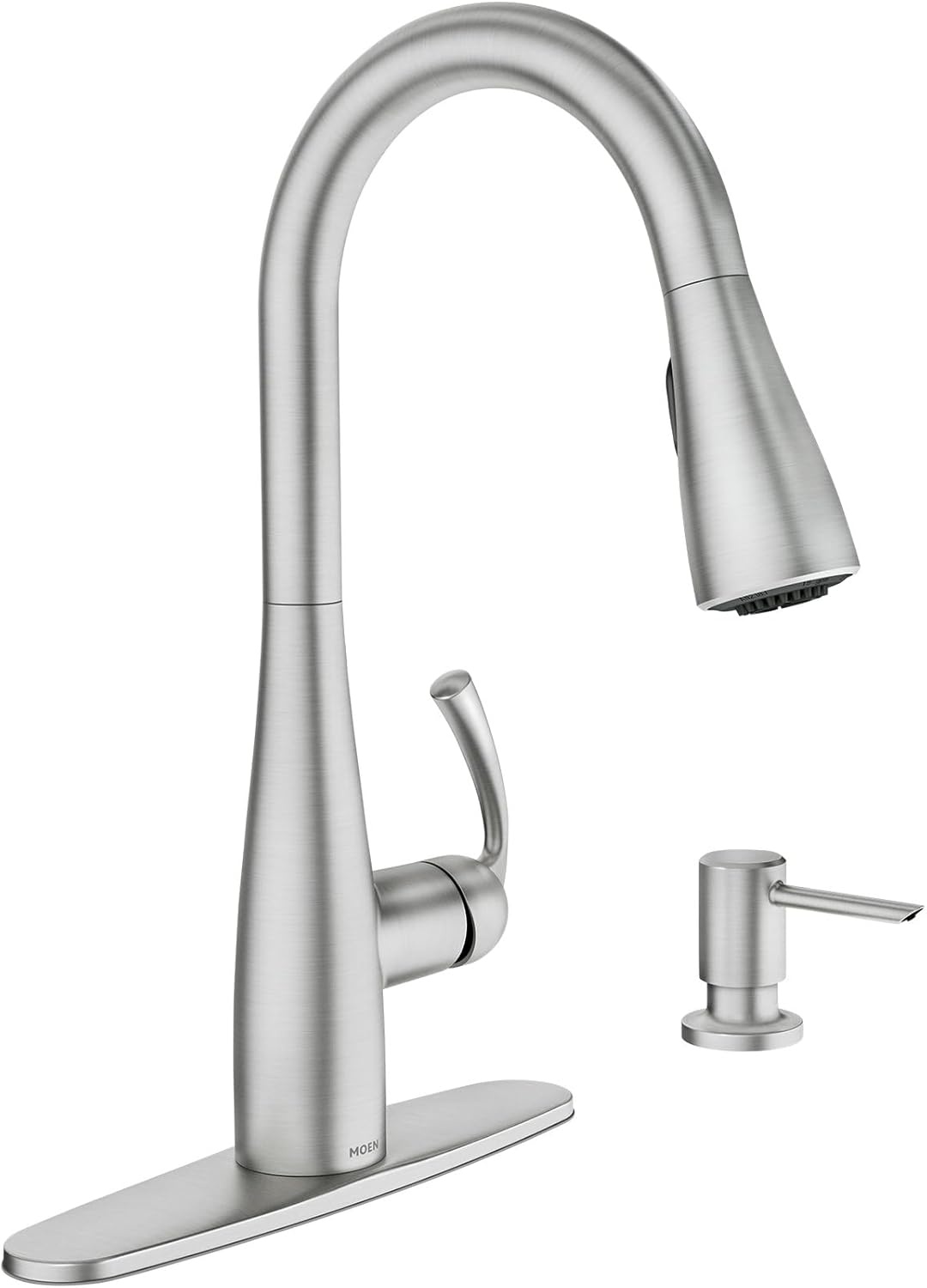 image:imageMoen Essie PreRinse Pulldown Kitchen Faucet wSoap 87814SRSSpot Resist Stainless