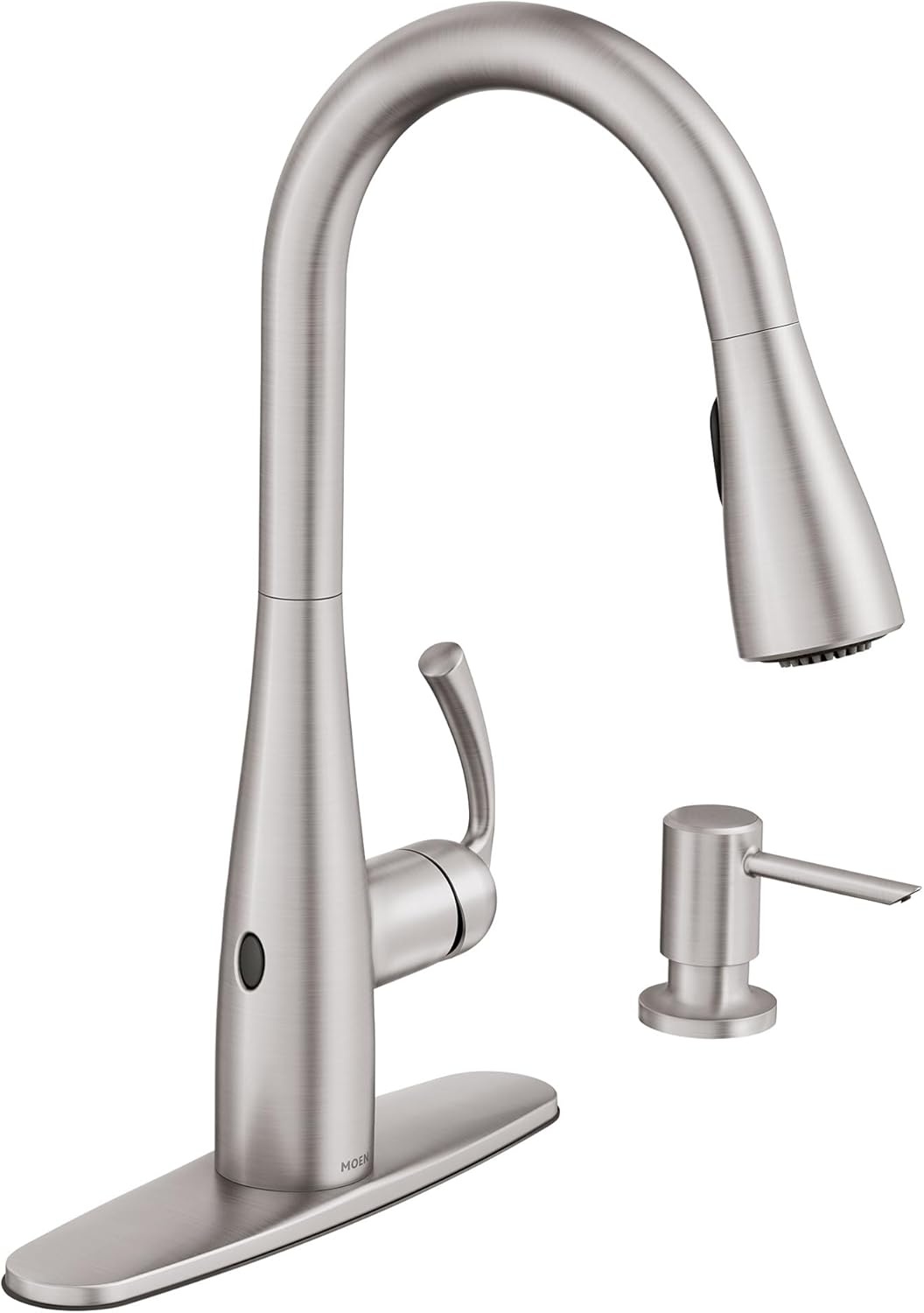image:imageMoen Essie PreRinse Pulldown Kitchen Faucet wSoap 87814SRSSpot Resist Stainless