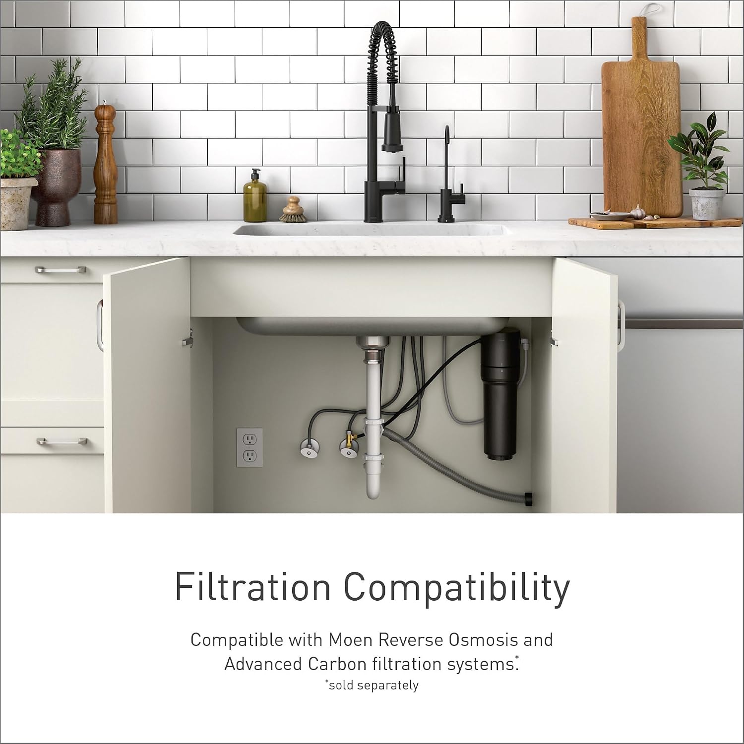 image:imageMoen F7660BL Sip Modern Drinking Water Beverage Faucet with Optional Filtration System Sold Separately Matte Black
