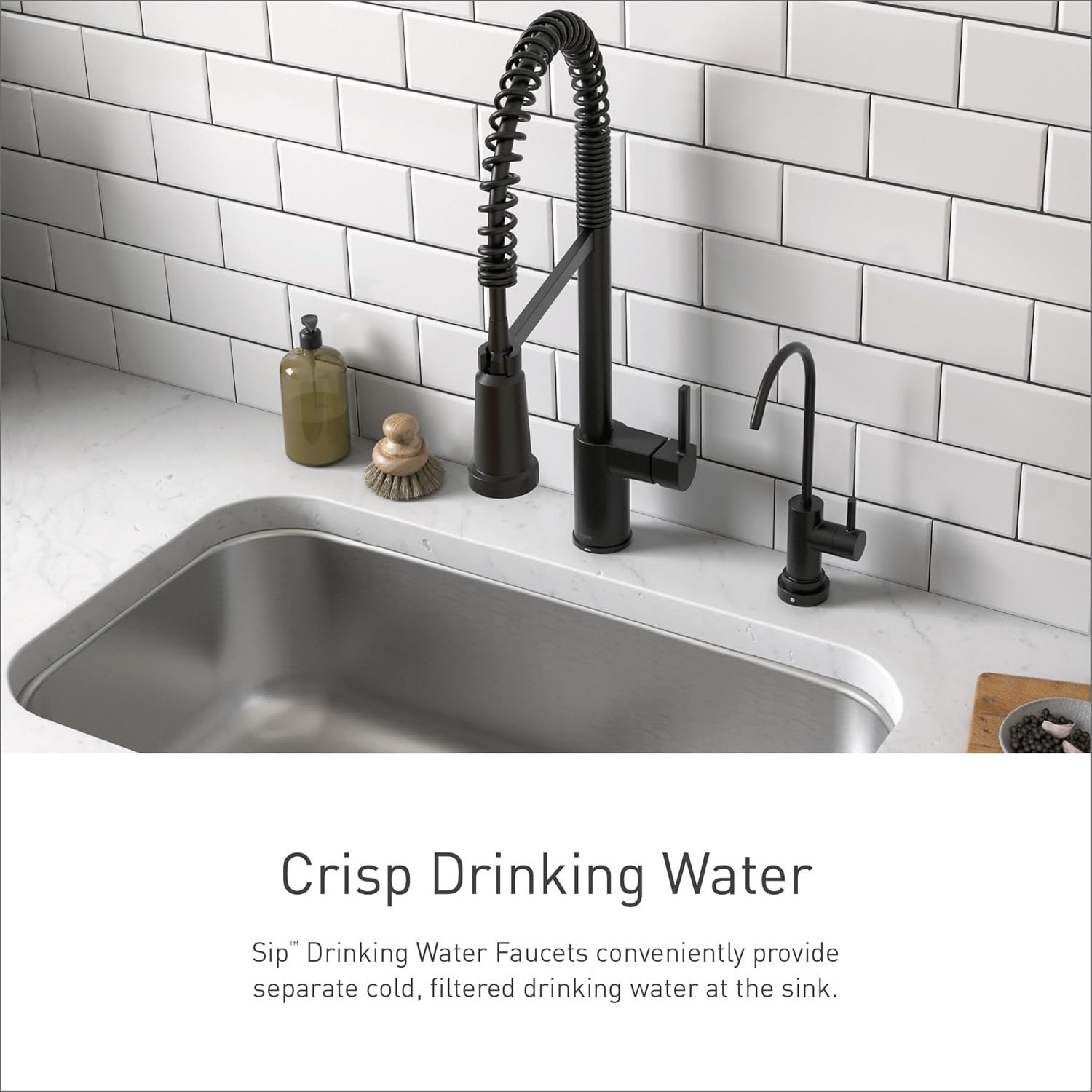 image:imageMoen F7660BL Sip Modern Drinking Water Beverage Faucet with Optional Filtration System Sold Separately Matte Black