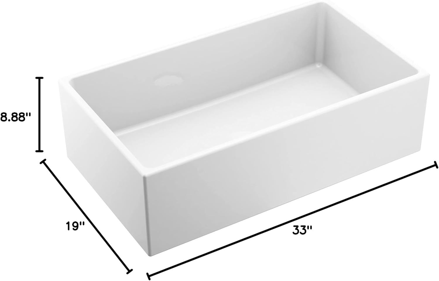 image:imageMoen FC331910 ApronFront Fireclay Single Bowl Undermount Kitchen Sink 33 White