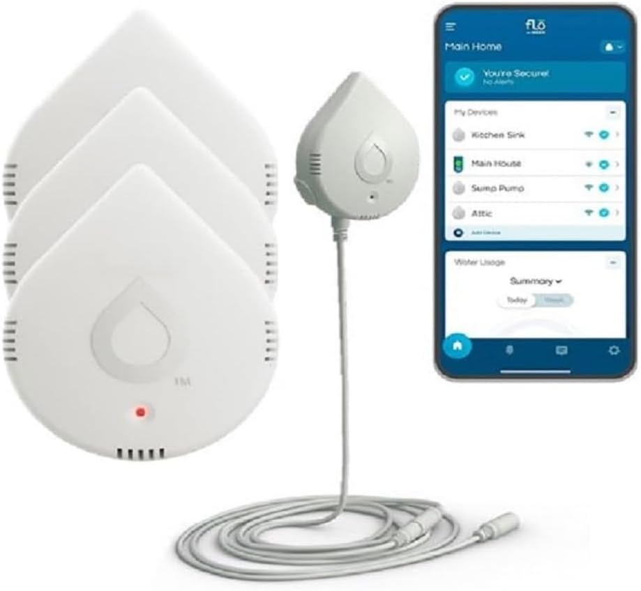 image:imageMoen Flo Smart Water Leak Detector Drip or Flood Sensor Alarm for Home 1Pack White 920004White