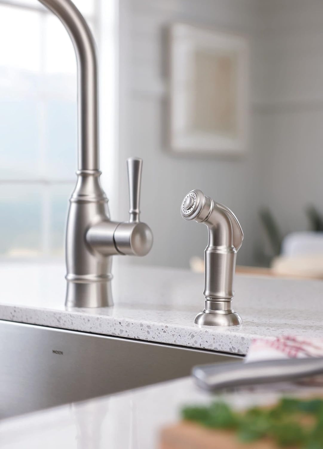image:imageMoen G18121 Prep 18Gauge Steel Undermount Farmhouse Apron Front Single Bowl Kitchen Sink 30Inch x 21Inch Stainless Steel