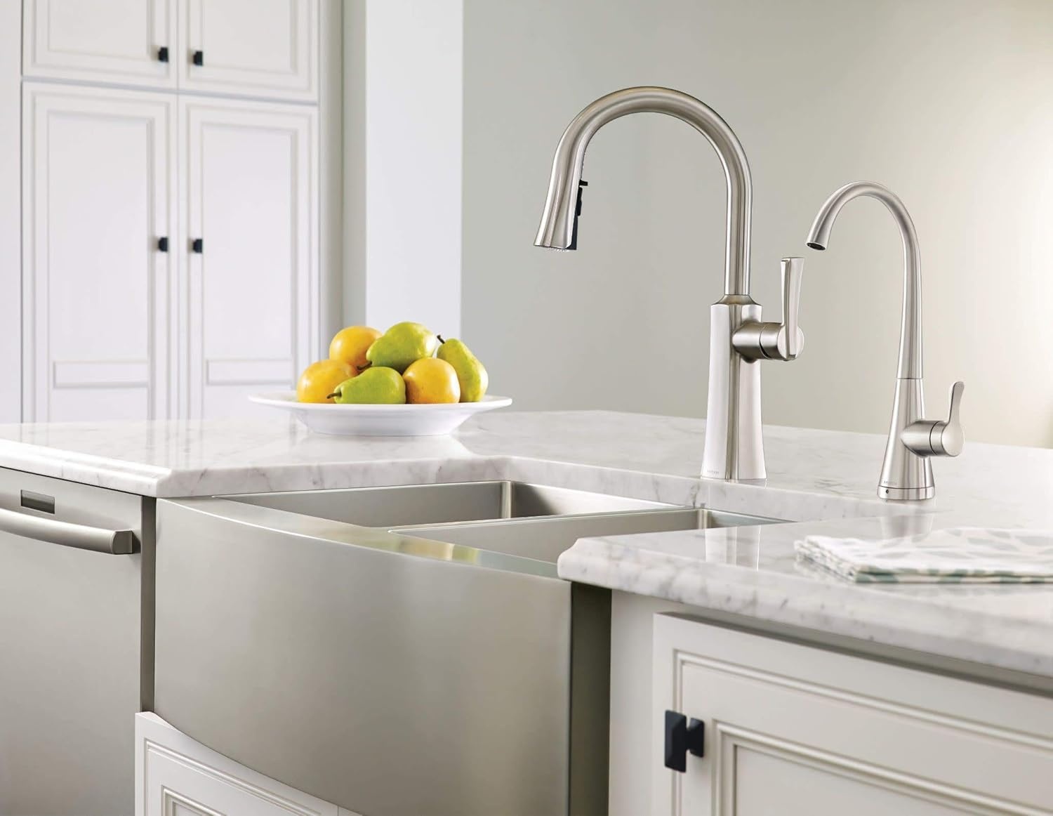 image:imageMoen G18121 Prep 18Gauge Steel Undermount Farmhouse Apron Front Single Bowl Kitchen Sink 30Inch x 21Inch Stainless Steel