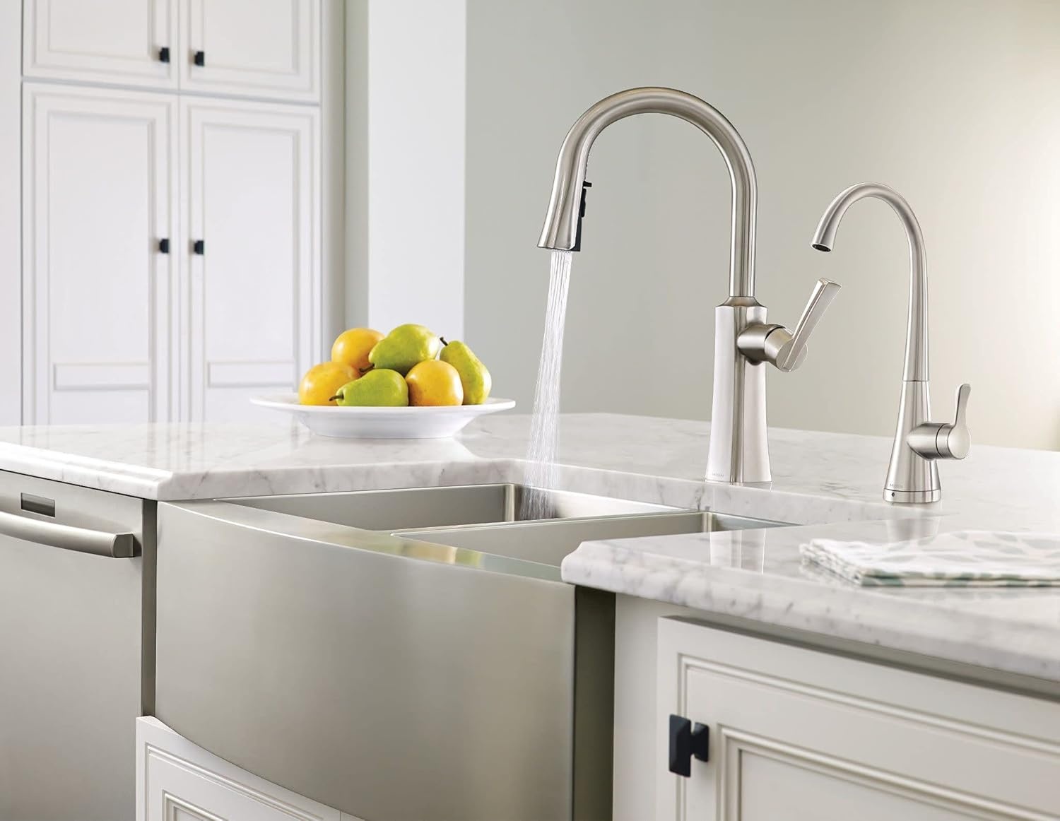 image:imageMoen G18121 Prep 18Gauge Steel Undermount Farmhouse Apron Front Single Bowl Kitchen Sink 30Inch x 21Inch Stainless Steel