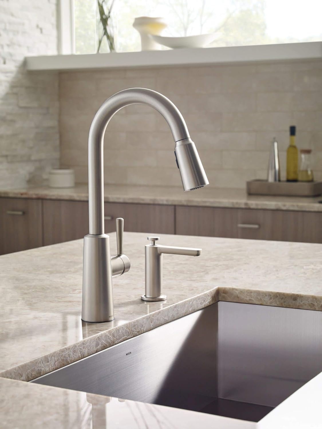 image:imageMoen G18180 Prep 18Gauge Steel Undermount Single Bowl Kitchen Sink 31Inch x 18Inch Stainless Steel