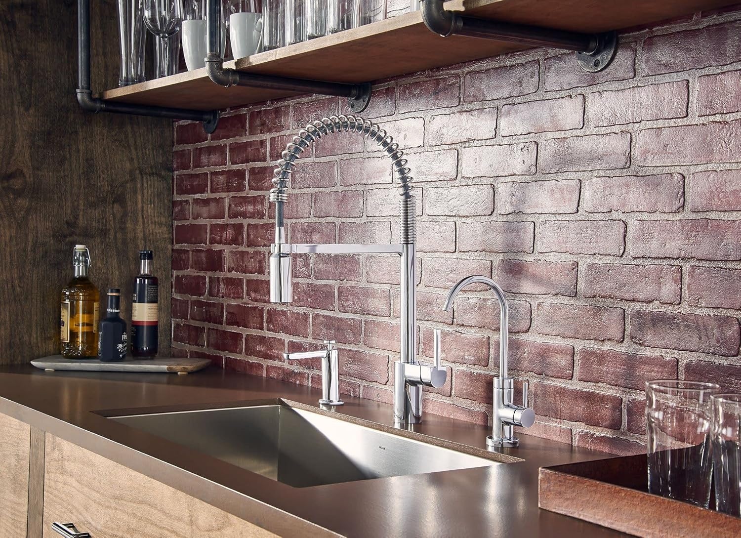 image:imageMoen G18180 Prep 18Gauge Steel Undermount Single Bowl Kitchen Sink 31Inch x 18Inch Stainless Steel