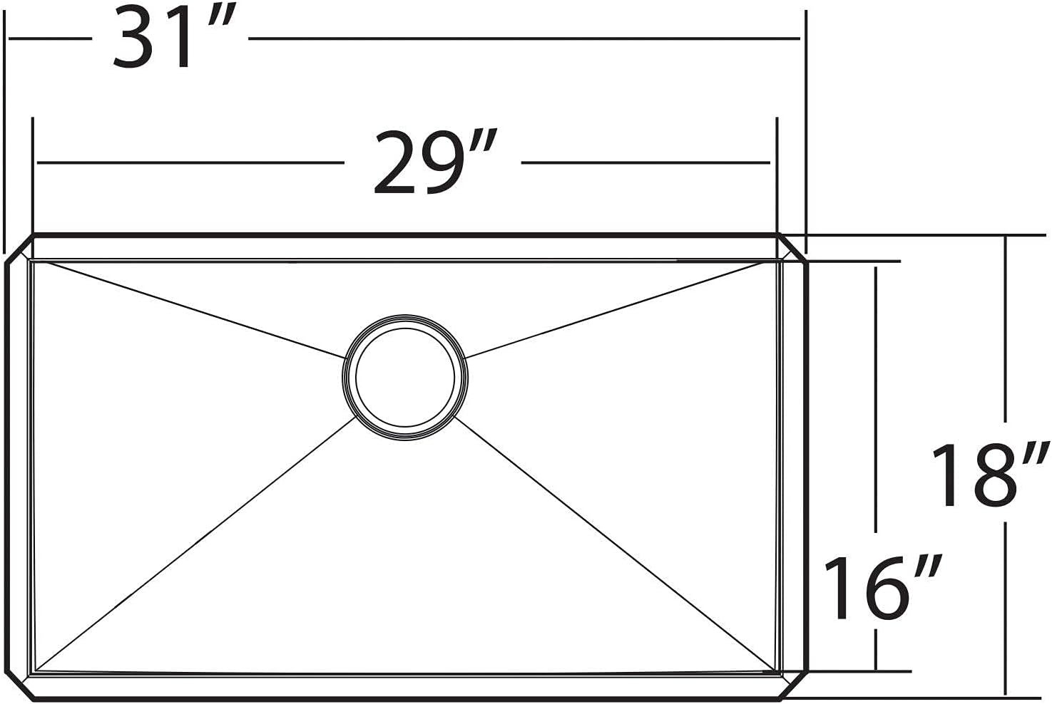 image:imageMoen G18180 Prep 18Gauge Steel Undermount Single Bowl Kitchen Sink 31Inch x 18Inch Stainless Steel