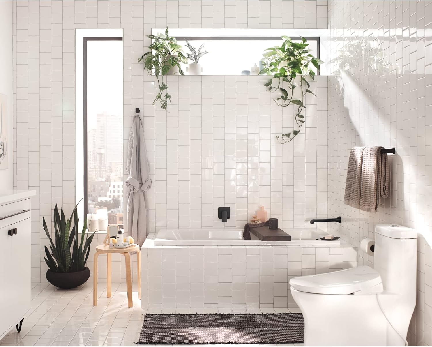 image:imageMoen Genta LX Single Handle Wall Mount Tub Filler Contemporary High Flow Tub Faucet with 10Inch Spout Reach Brushed Nickel WT901BNBrushed Nickel