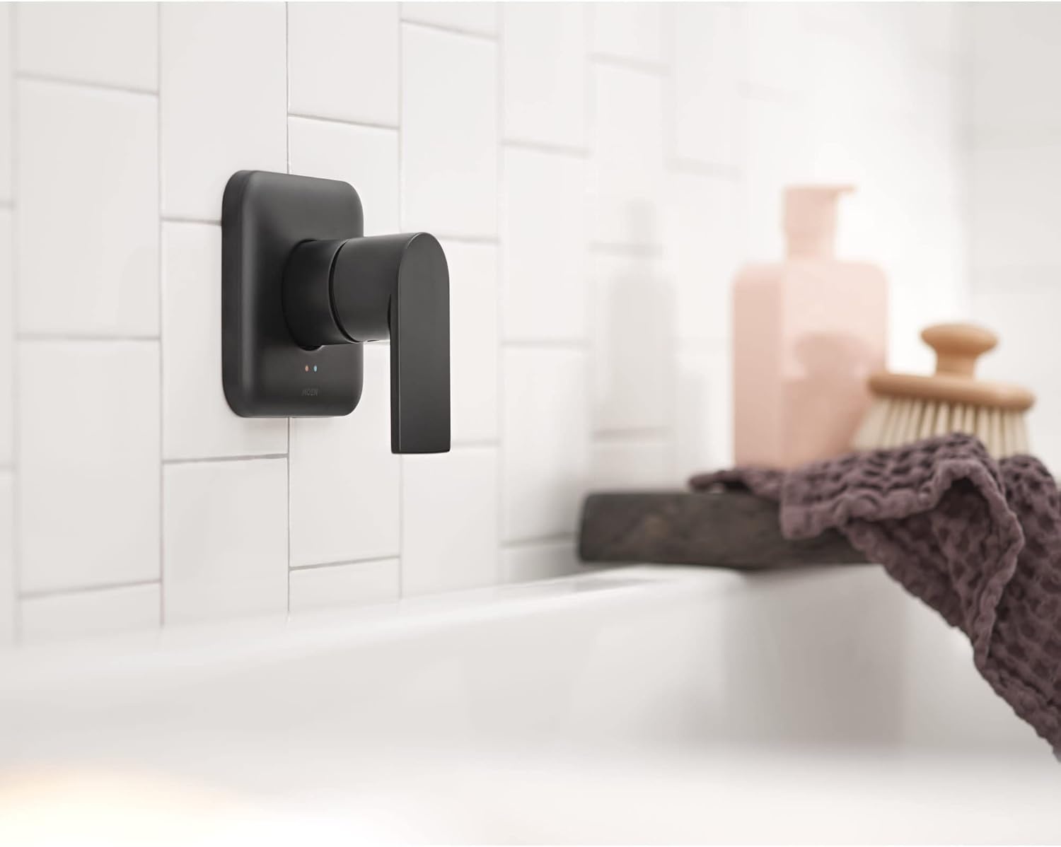 image:imageMoen Genta LX Single Handle Wall Mount Tub Filler Contemporary High Flow Tub Faucet with 10Inch Spout Reach Brushed Nickel WT901BNBrushed Nickel