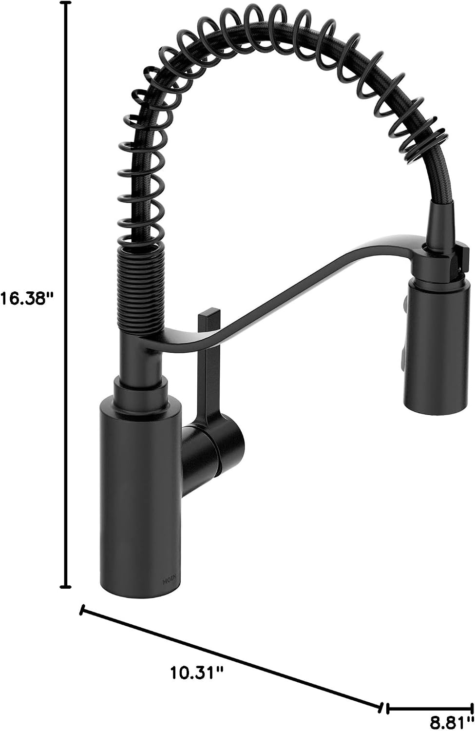 image:imageMoen Genta LX Spring Faucet with Power Boost Modern Kitchen Faucet with OneHandle PreRinse Easy Installation Chrome 5926Matte Black