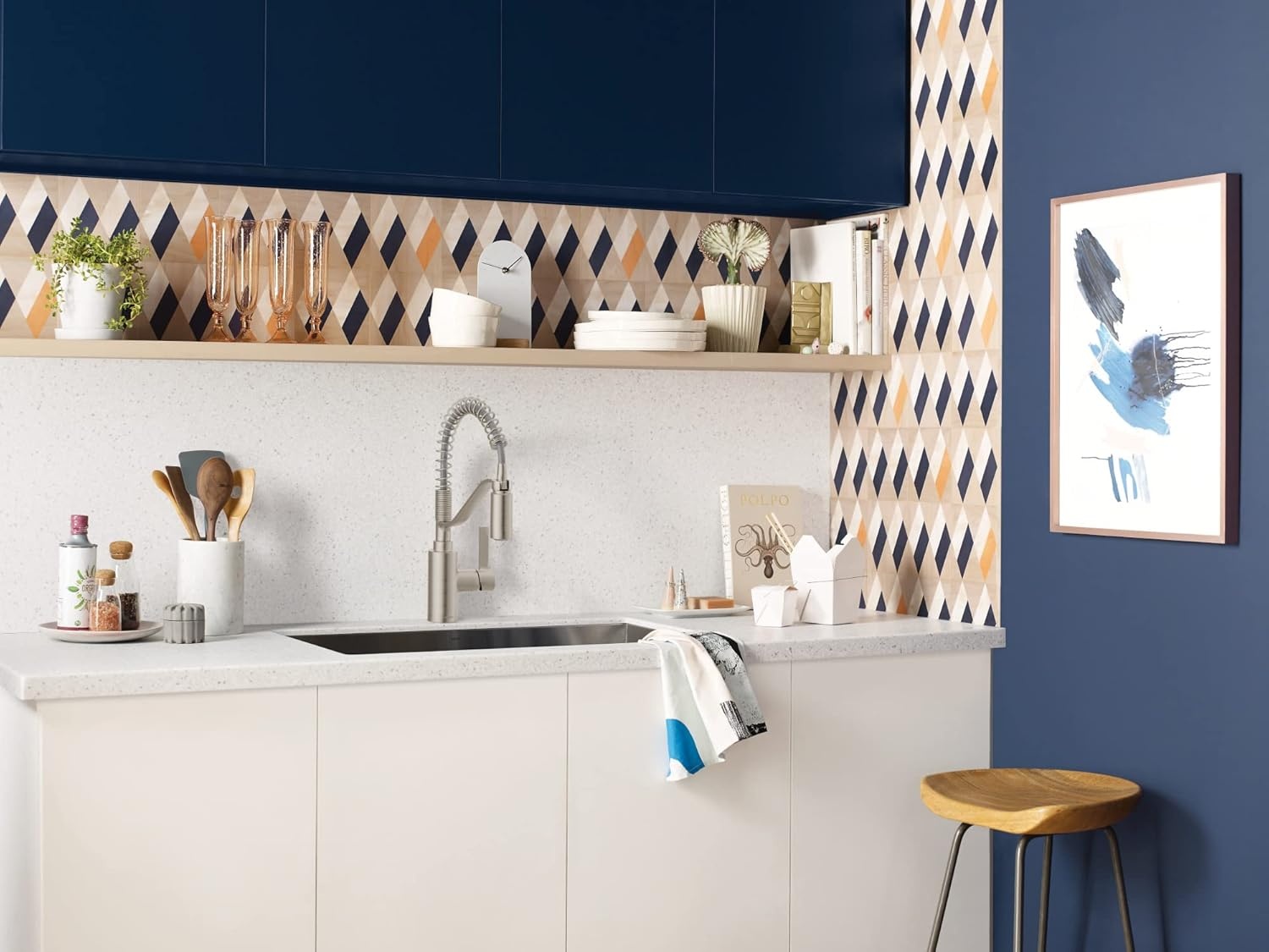 image:imageMoen Genta LX Spring Faucet with Power Boost Modern Kitchen Faucet with OneHandle PreRinse Easy Installation Chrome 5926Spot Resist Stainless